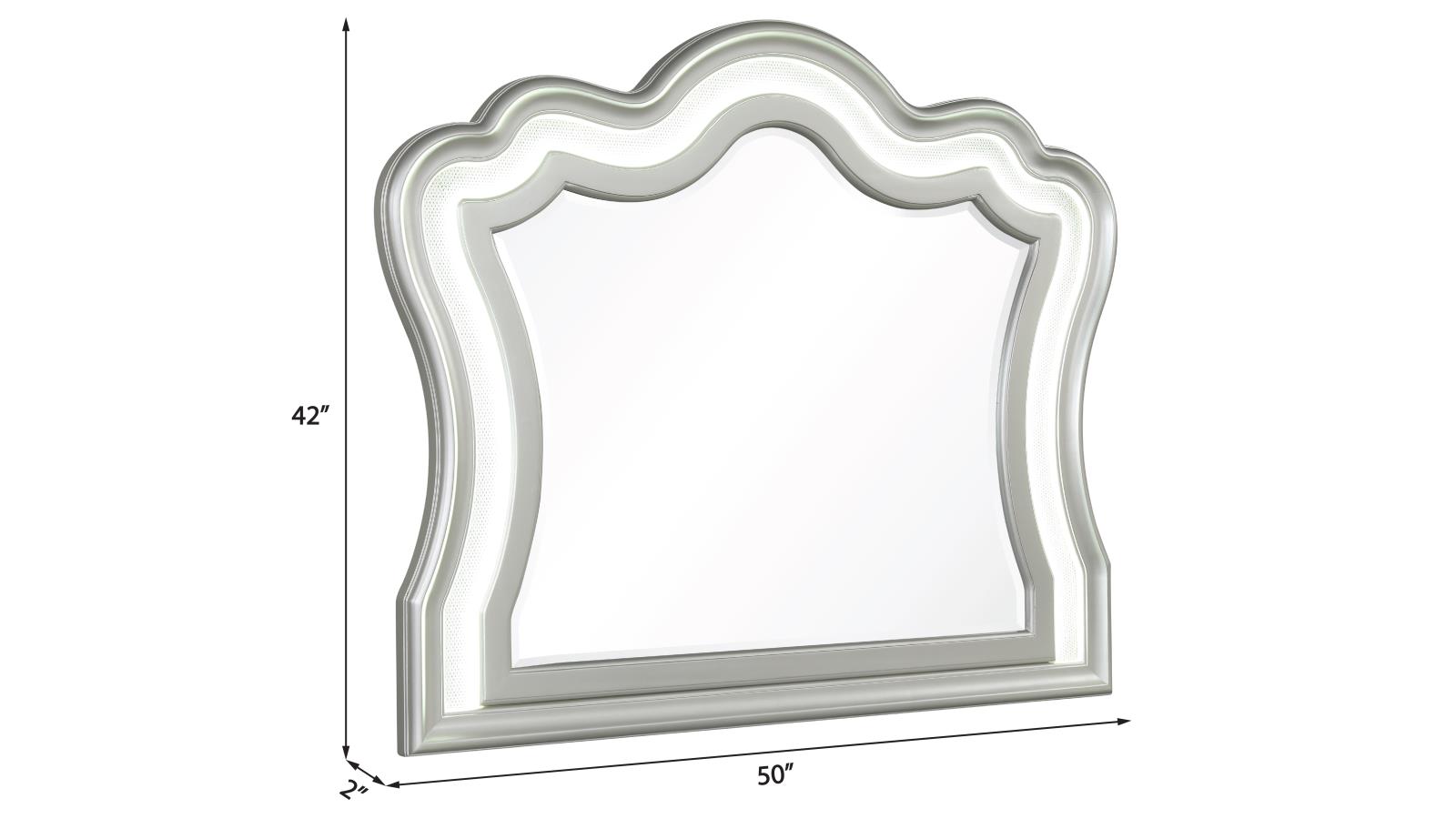 Wendy Silver Mirror with LED Light — view 2