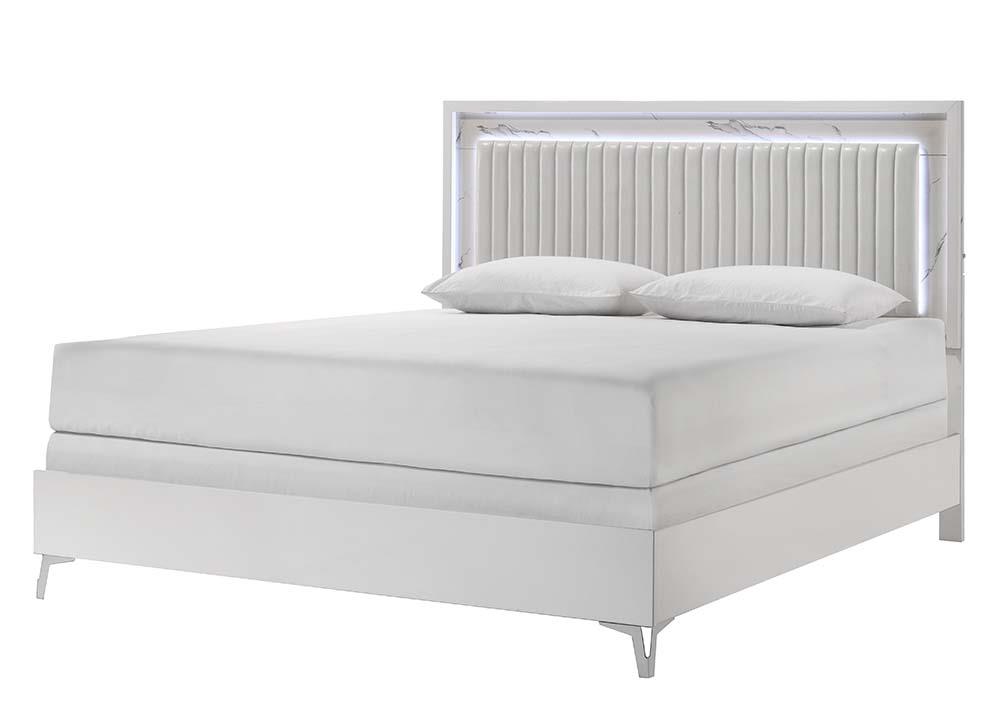 Zane White Queen Bed, Dresser, Mirror & Nightstand — view 2
