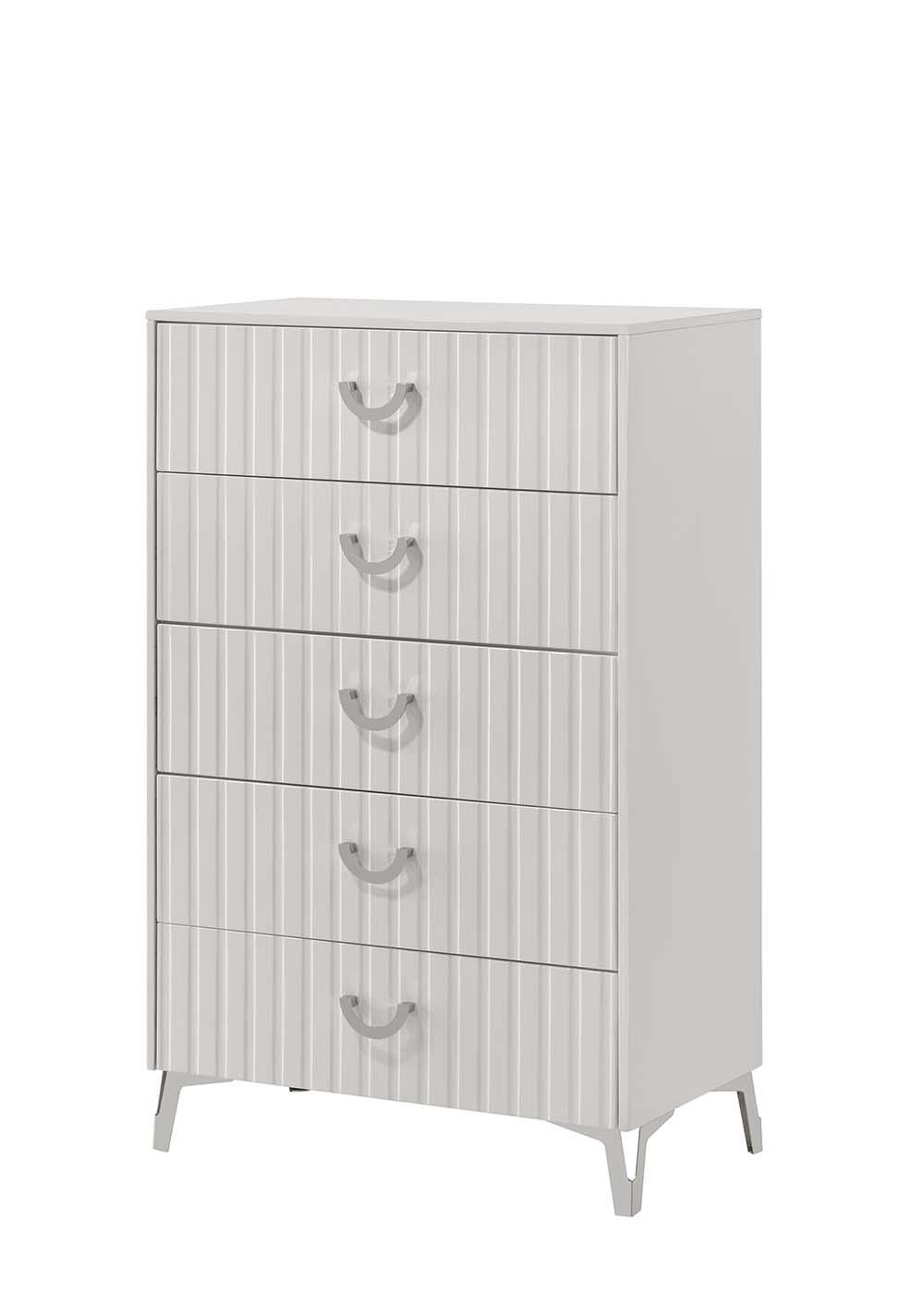 Zane White 5-Drawer Chest