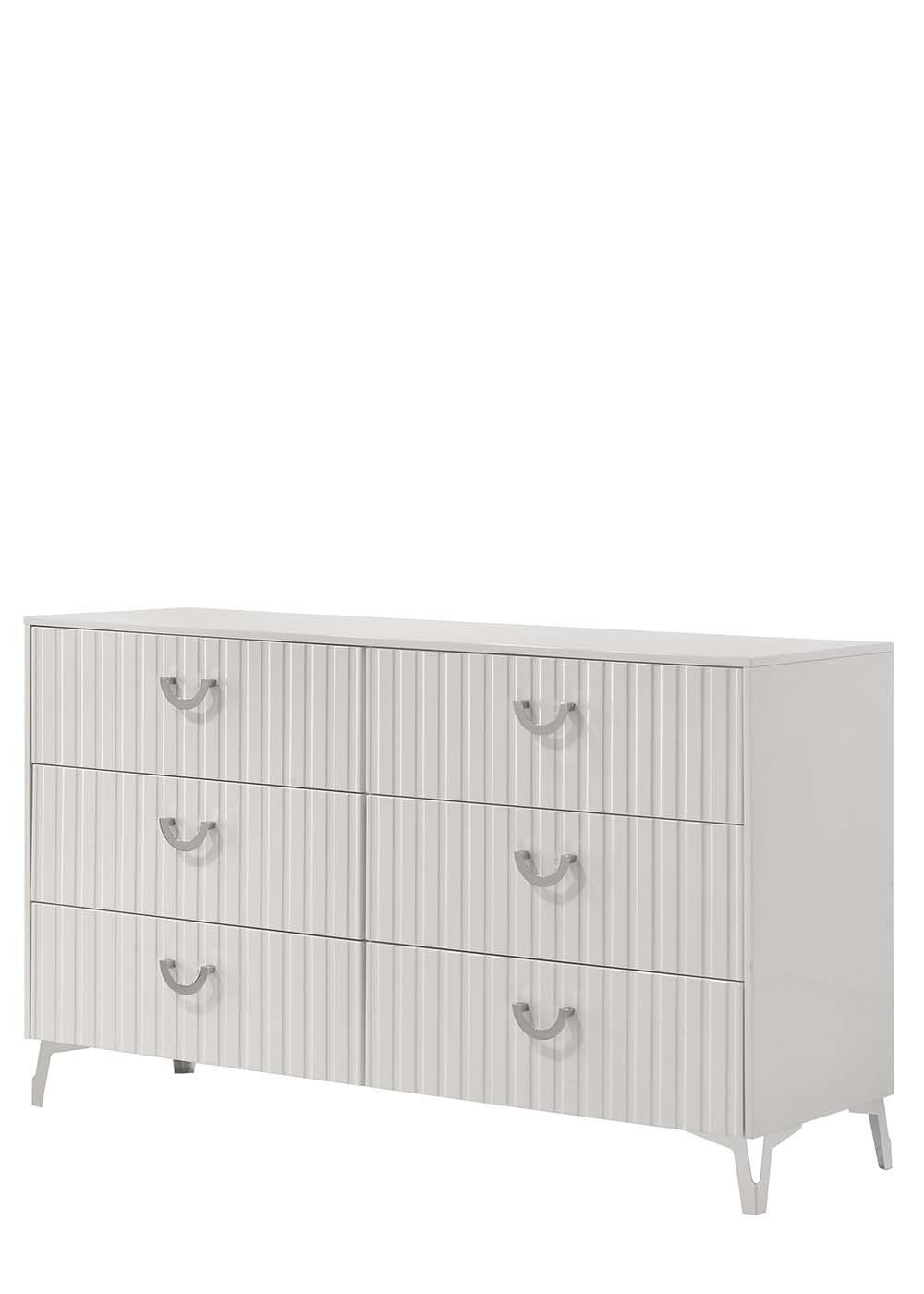 Zane White Queen Bed, Dresser, Mirror & Nightstand — view 3