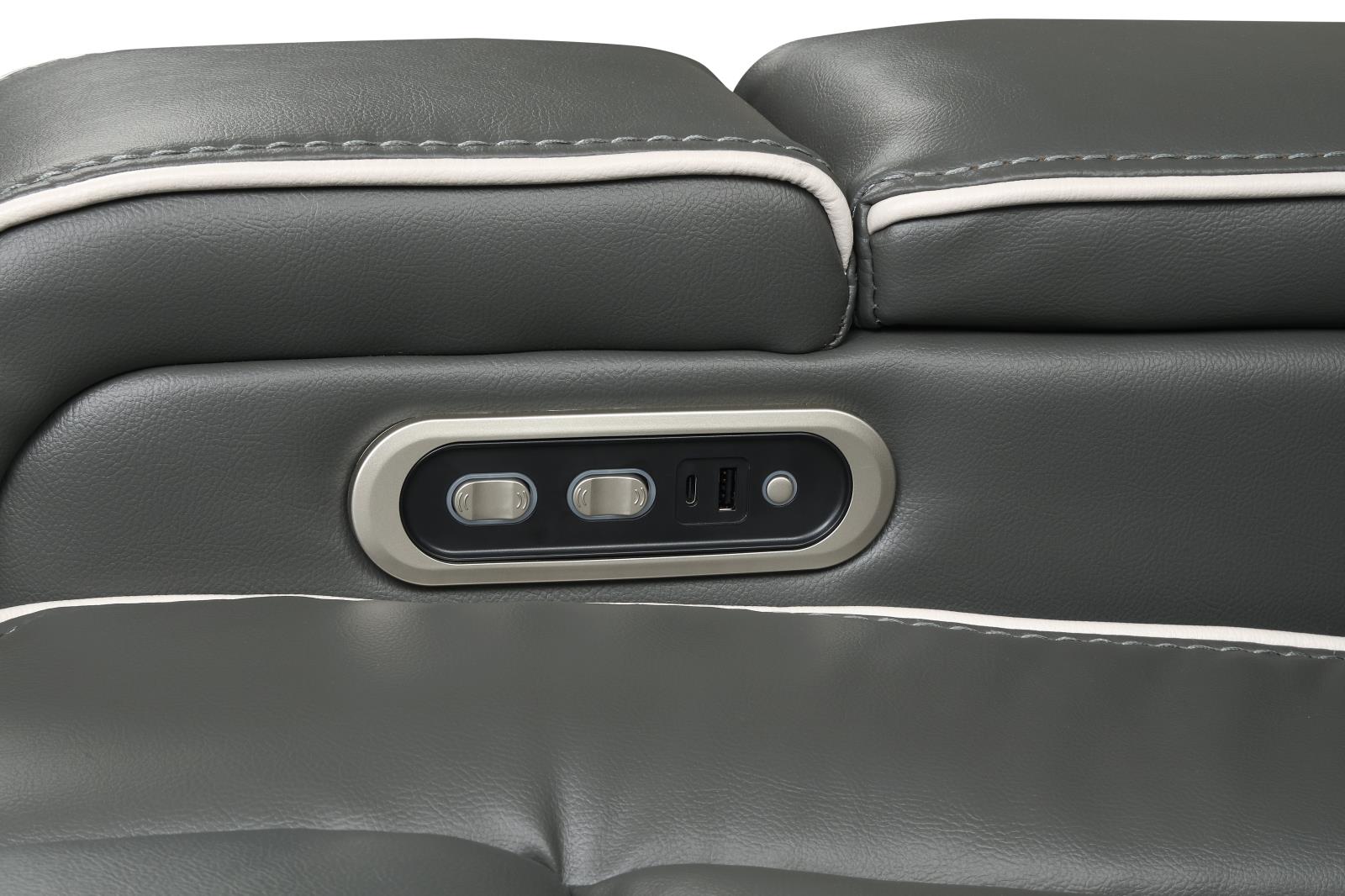 Axiom Gray Power Recliner Sectional with Power Headrest — view 5