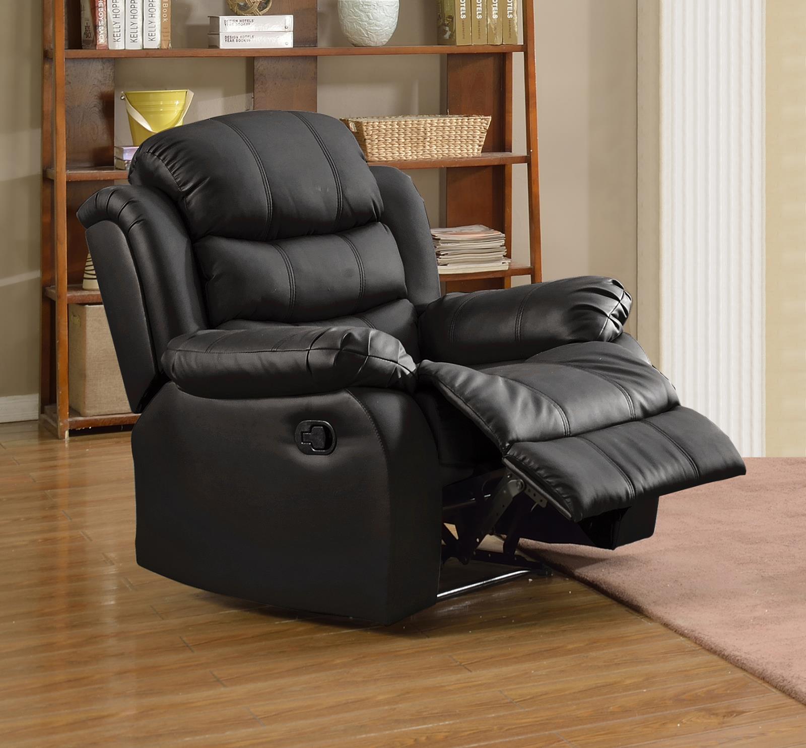 Maverick Black Manual Rocker Recliner