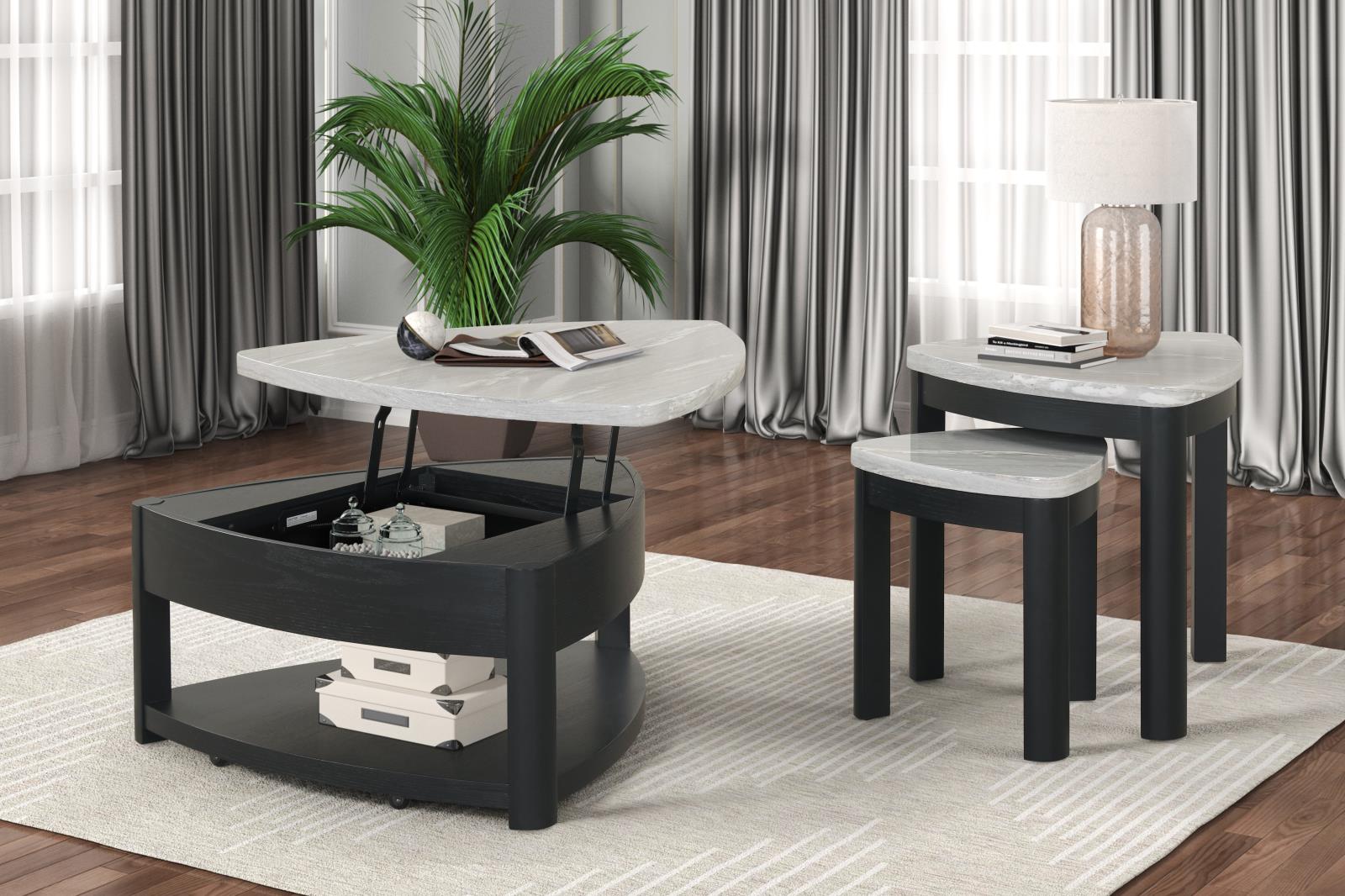 Darcy Black 2-Piece Nesting End Table Set