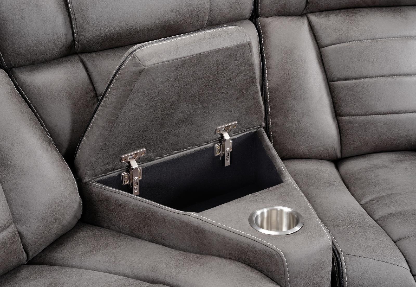 Megan Dark Gray Manual Reclining Sectional with Reclining Wedge Seat — view 4