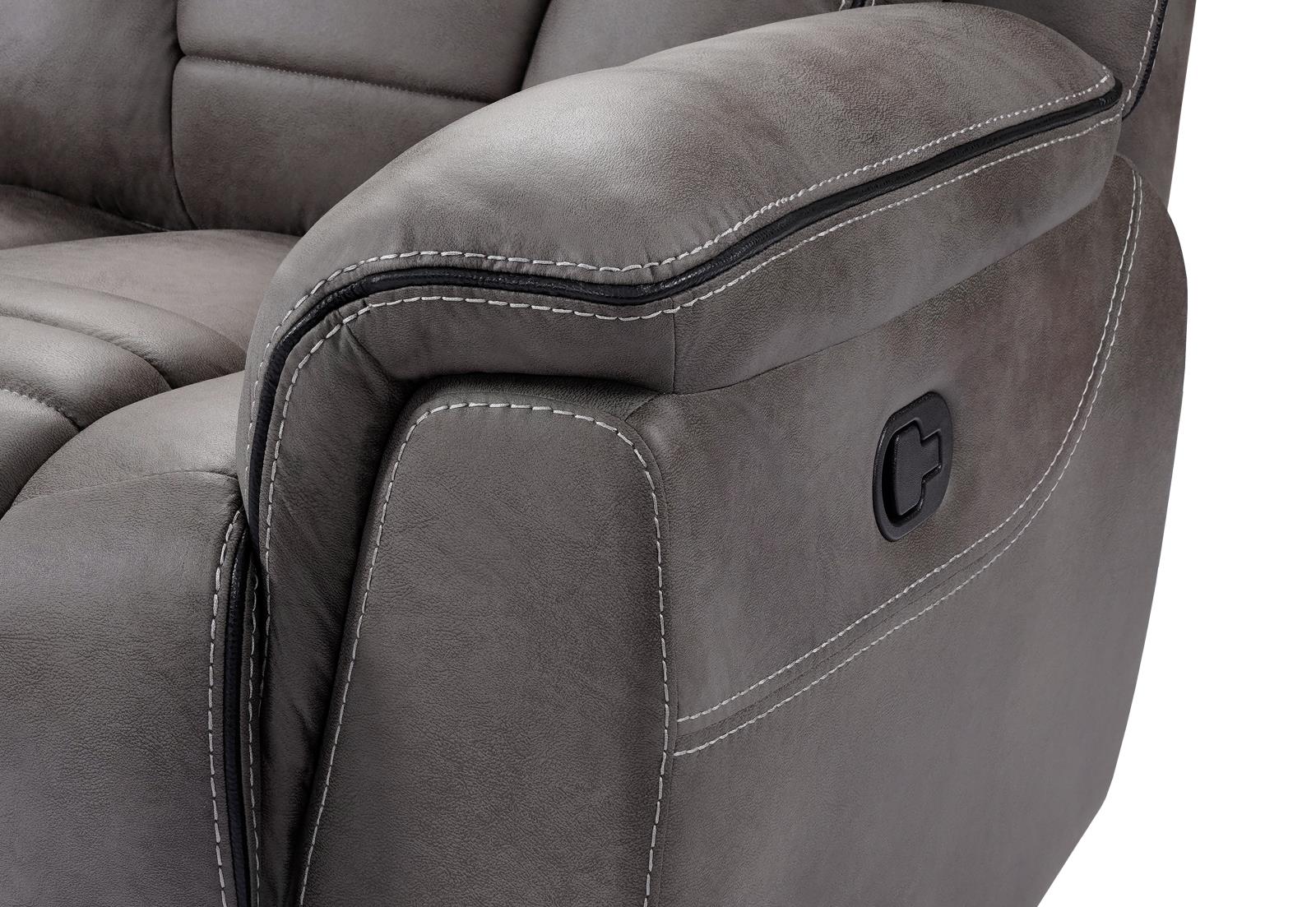 Megan Dark Gray Manual Reclining Sectional with Reclining Wedge Seat — view 5