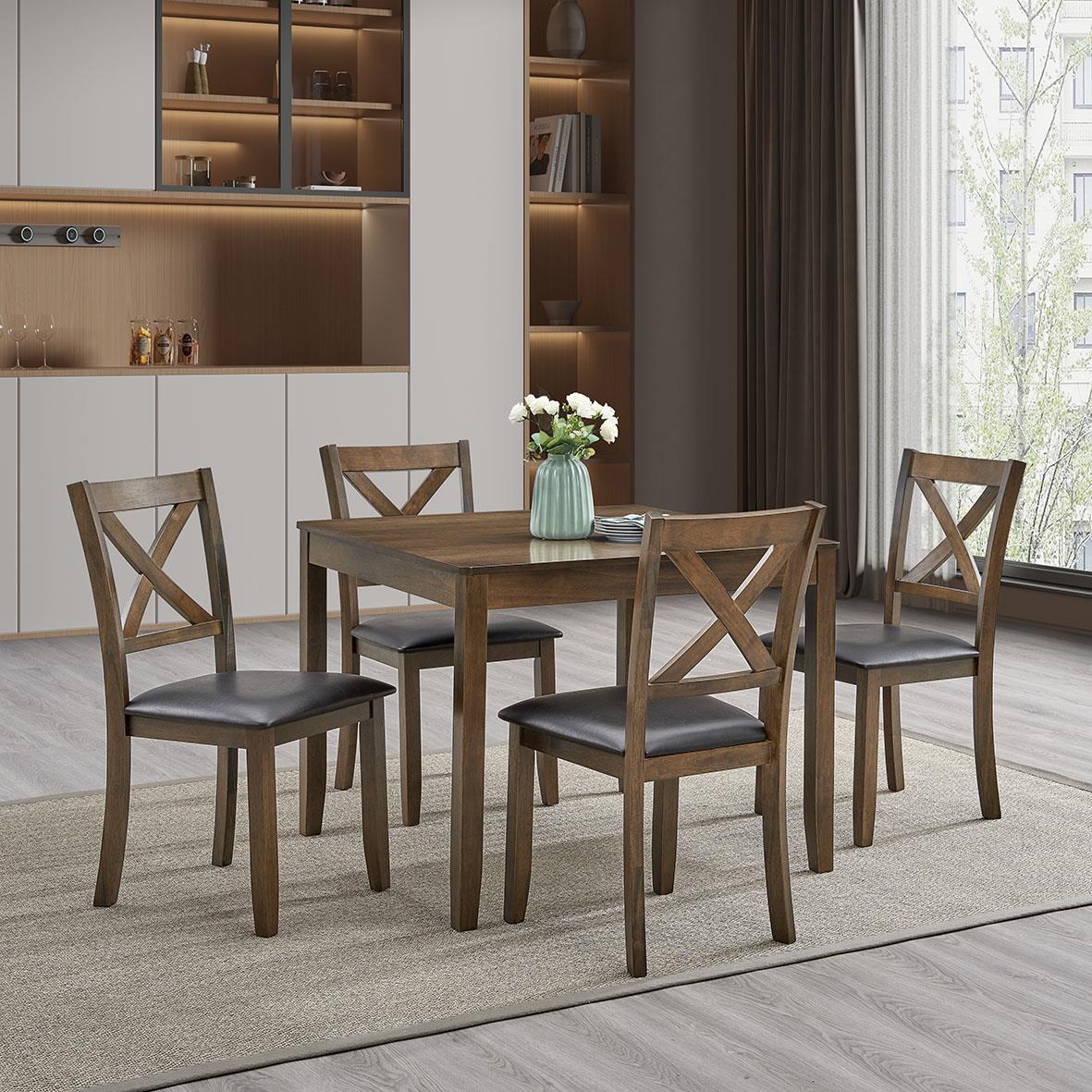 Verona Brown 5-Piece Dining Set