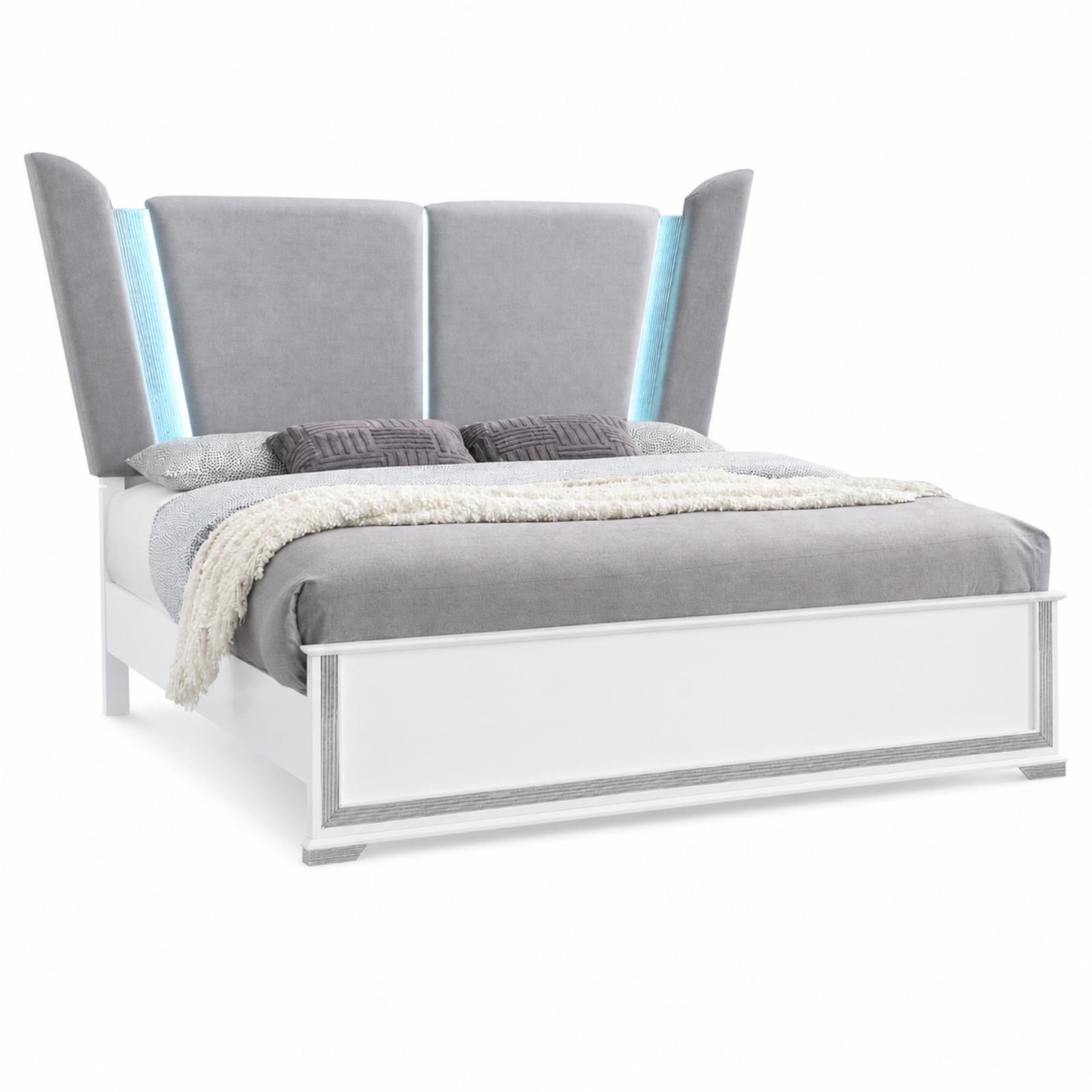 Cedar White King Bed, Dresser, Mirror & Nightstand — view 2