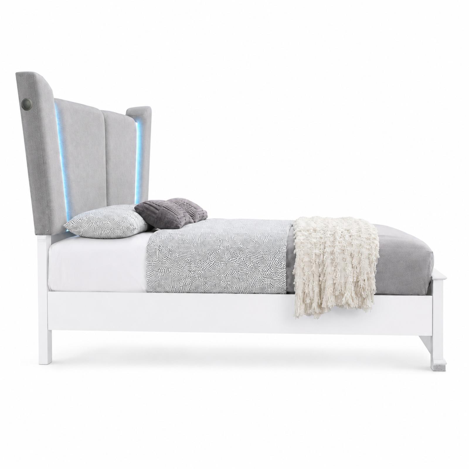 Cedar White King Bed, Dresser, Mirror & Nightstand — view 5