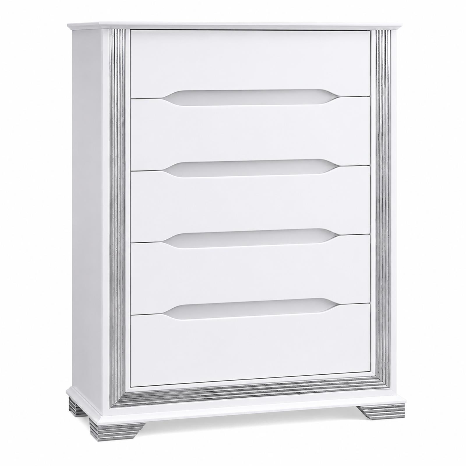 Cedar White 5-Drawer Chest