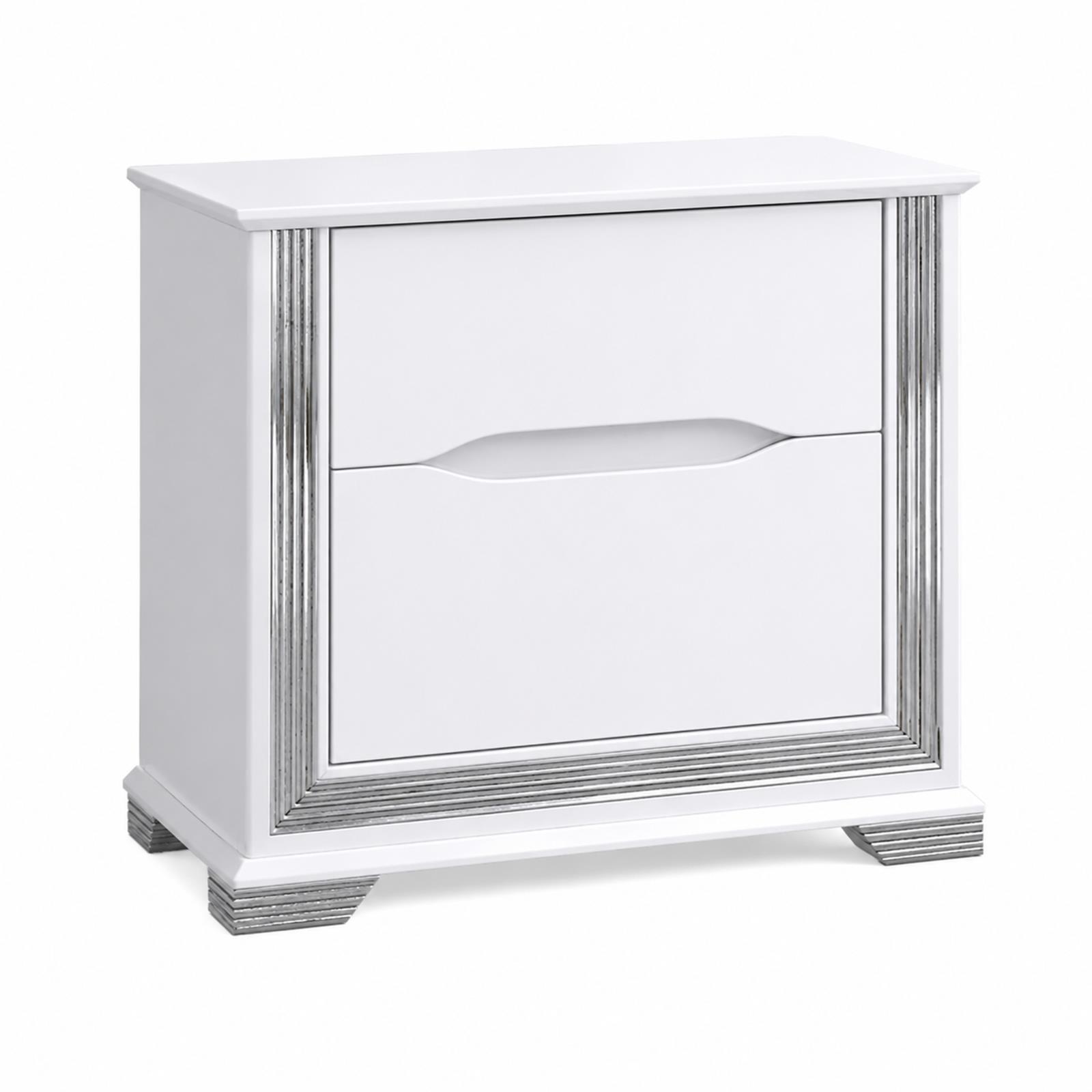 Cedar White 2-Drawer Nightstand