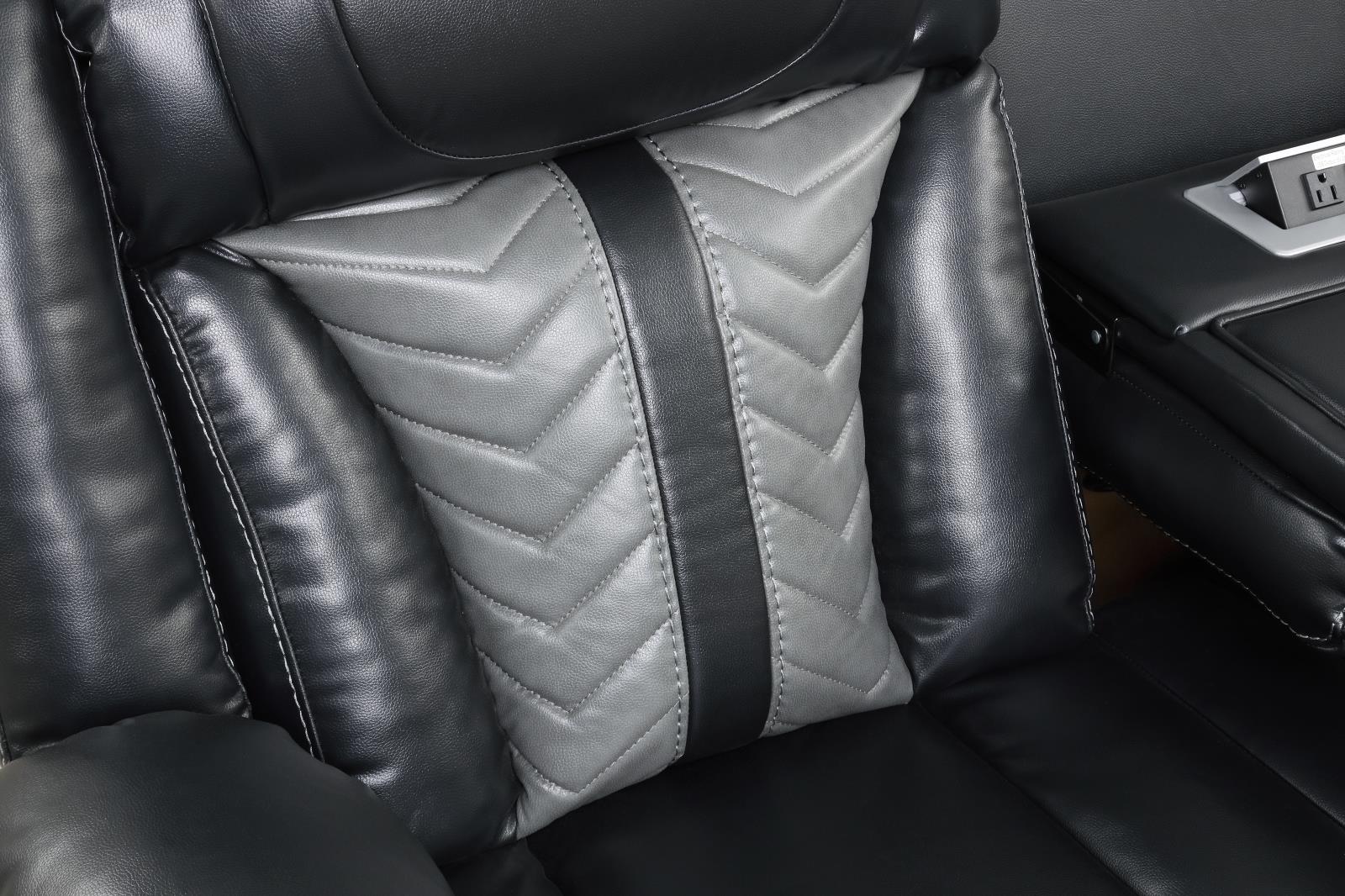 Phantom Black & Gray Power Reclining Sofa & Loveseat — view 12