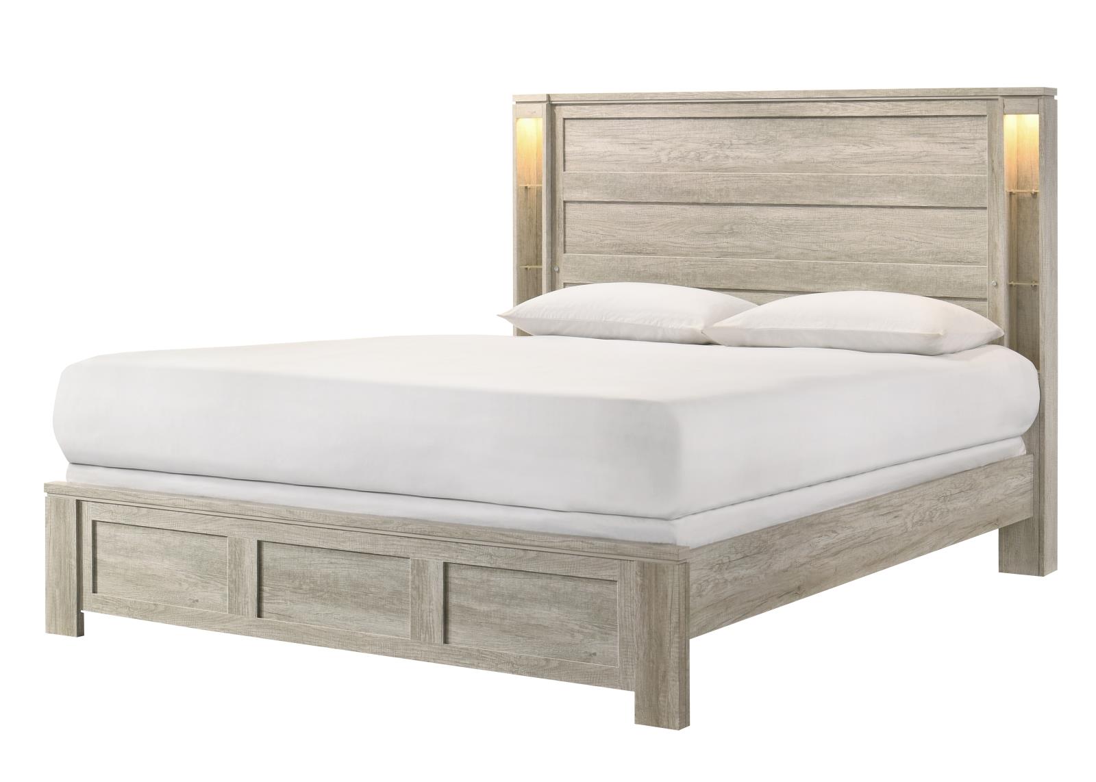 Ella Beige King Bed, Dresser, Mirror & Nightstand — view 2