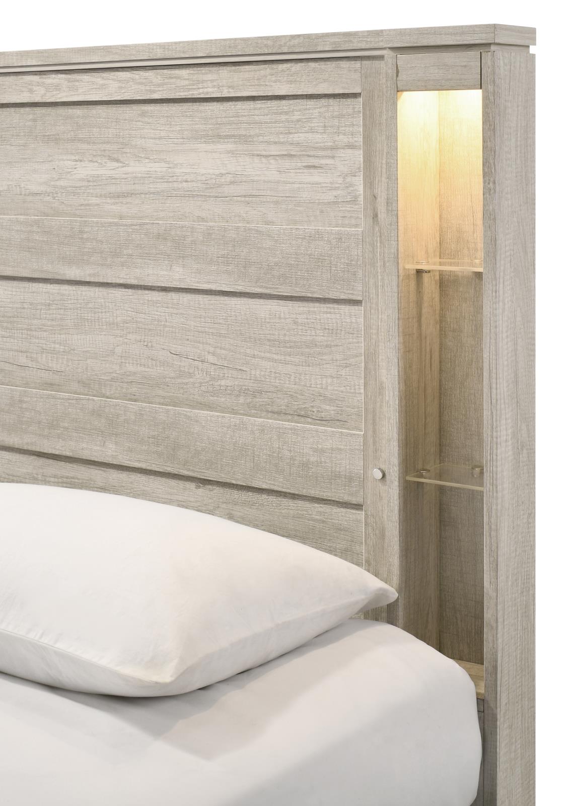 Ella Beige King Bed, Dresser, Mirror & Nightstand — view 7