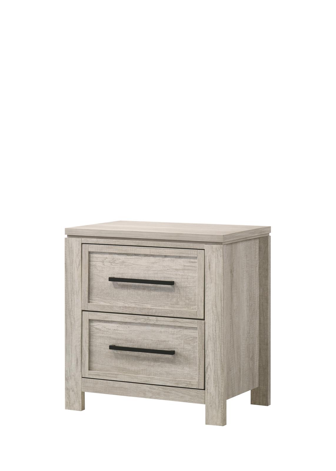 Ella Beige 2-Drawer Nightstand