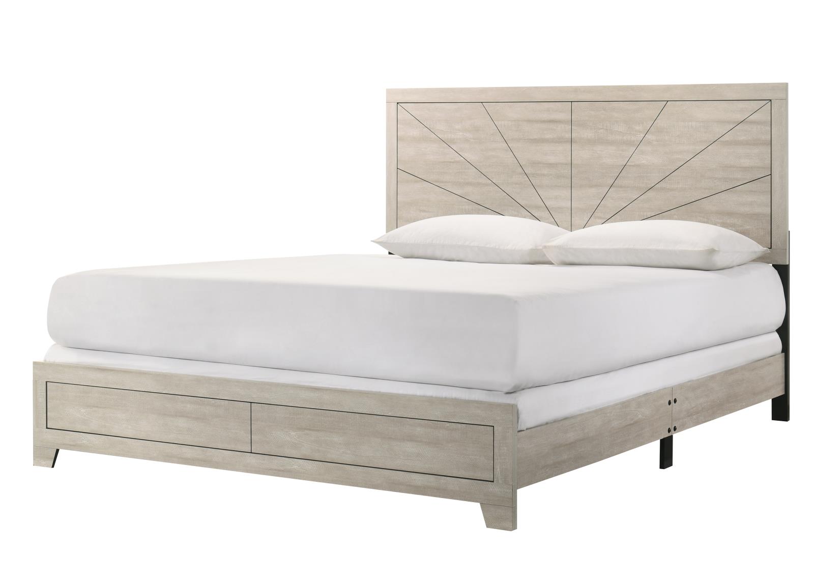 Dania Cream King Bed, Dresser & Mirror — view 2