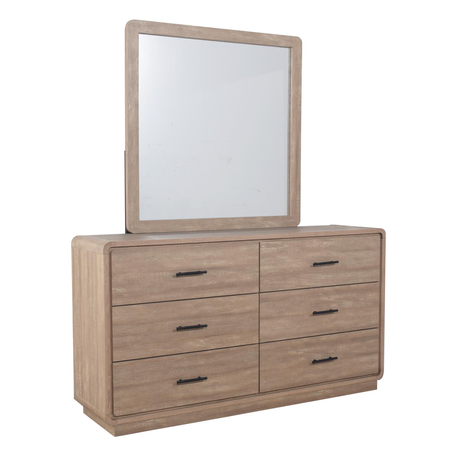 Loma Oak Queen Bed, Dresser & Mirror — view 3