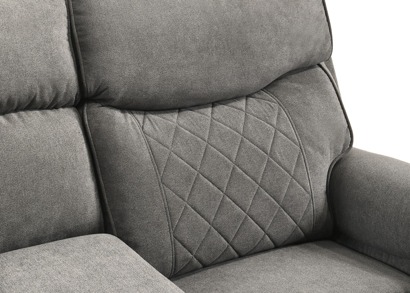 Brande Gray Manual Recliner Loveseat with Storage Console — view 2