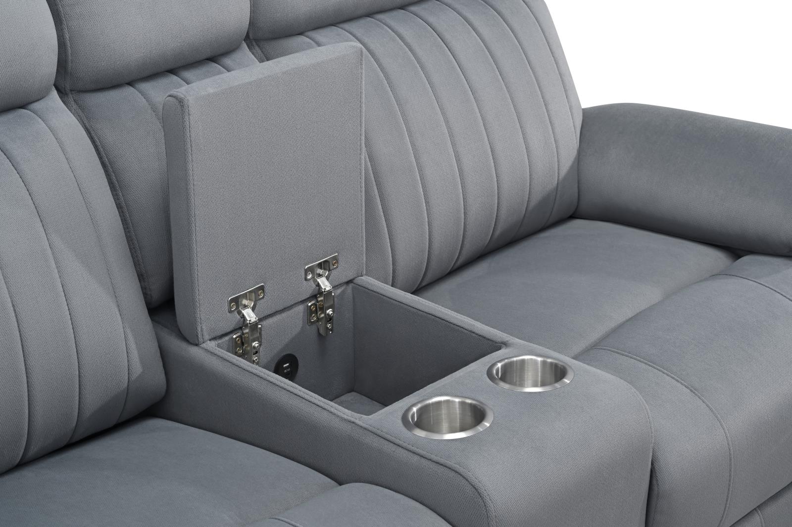 Yuna Gray Manual Reclining Sofa, Loveseat & Recliner — view 11