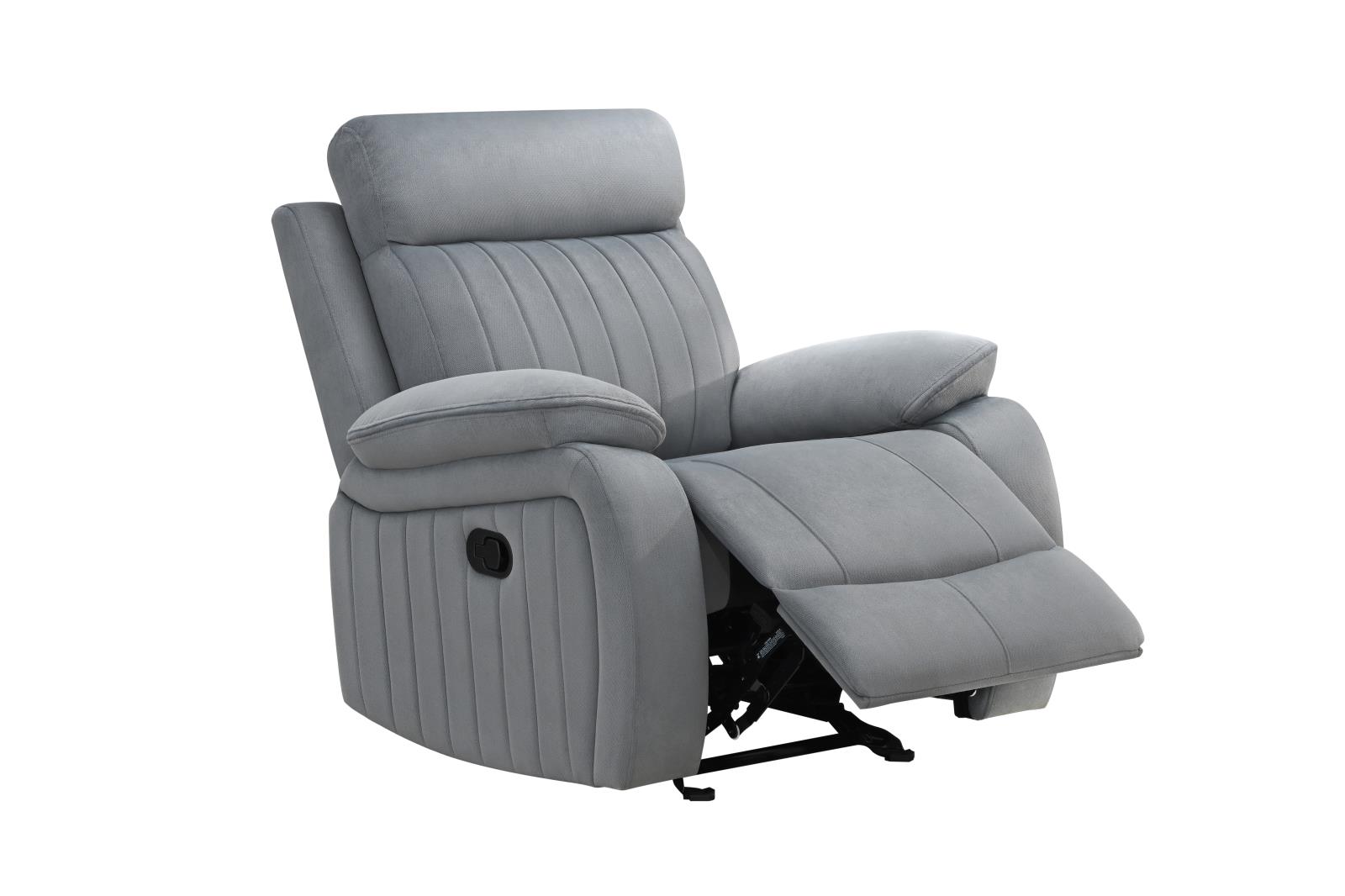 Yuna Gray Manual Reclining Sofa, Loveseat & Recliner — view 3