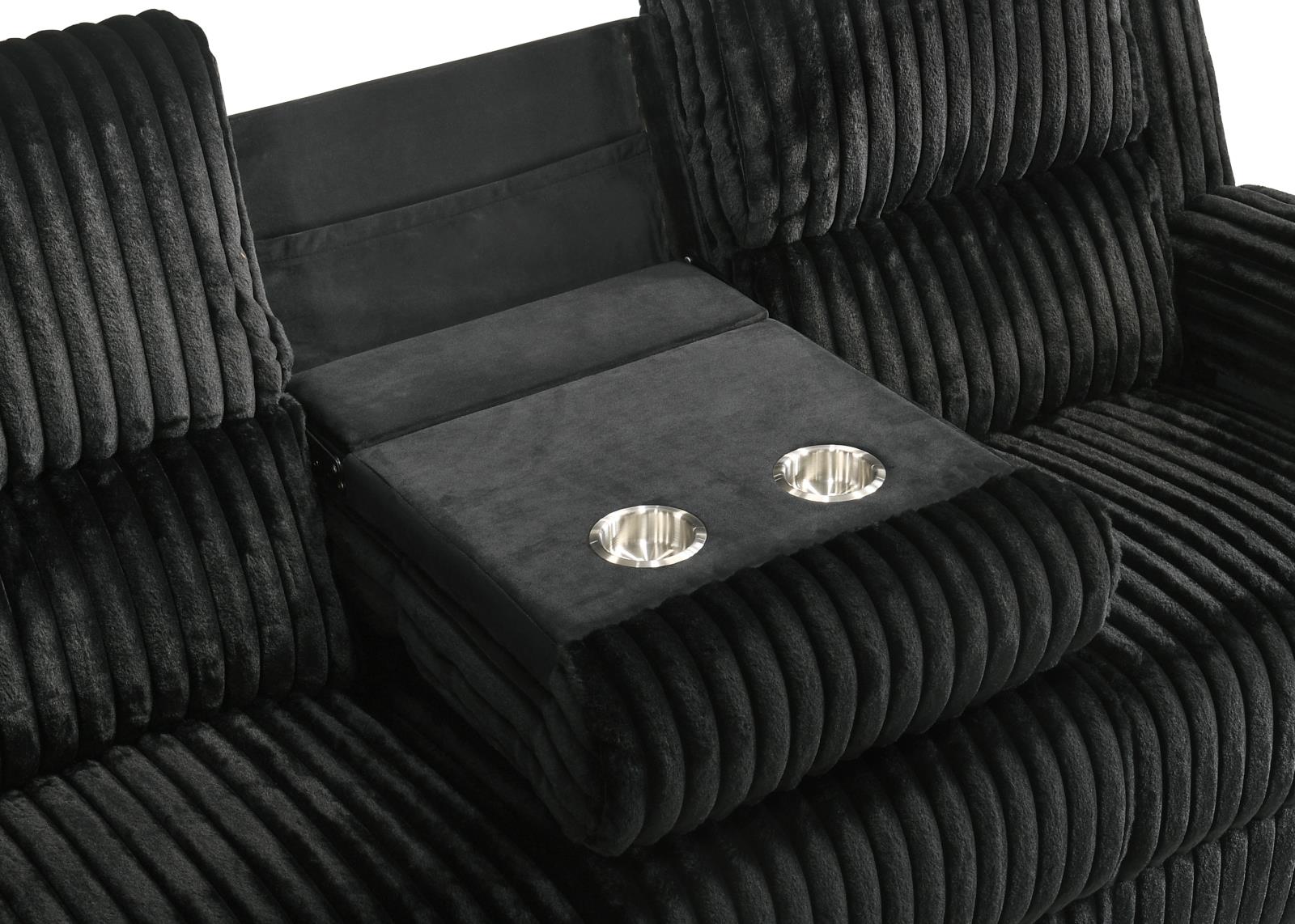 Felix Black Manual Reclining Sofa & Loveseat — view 5