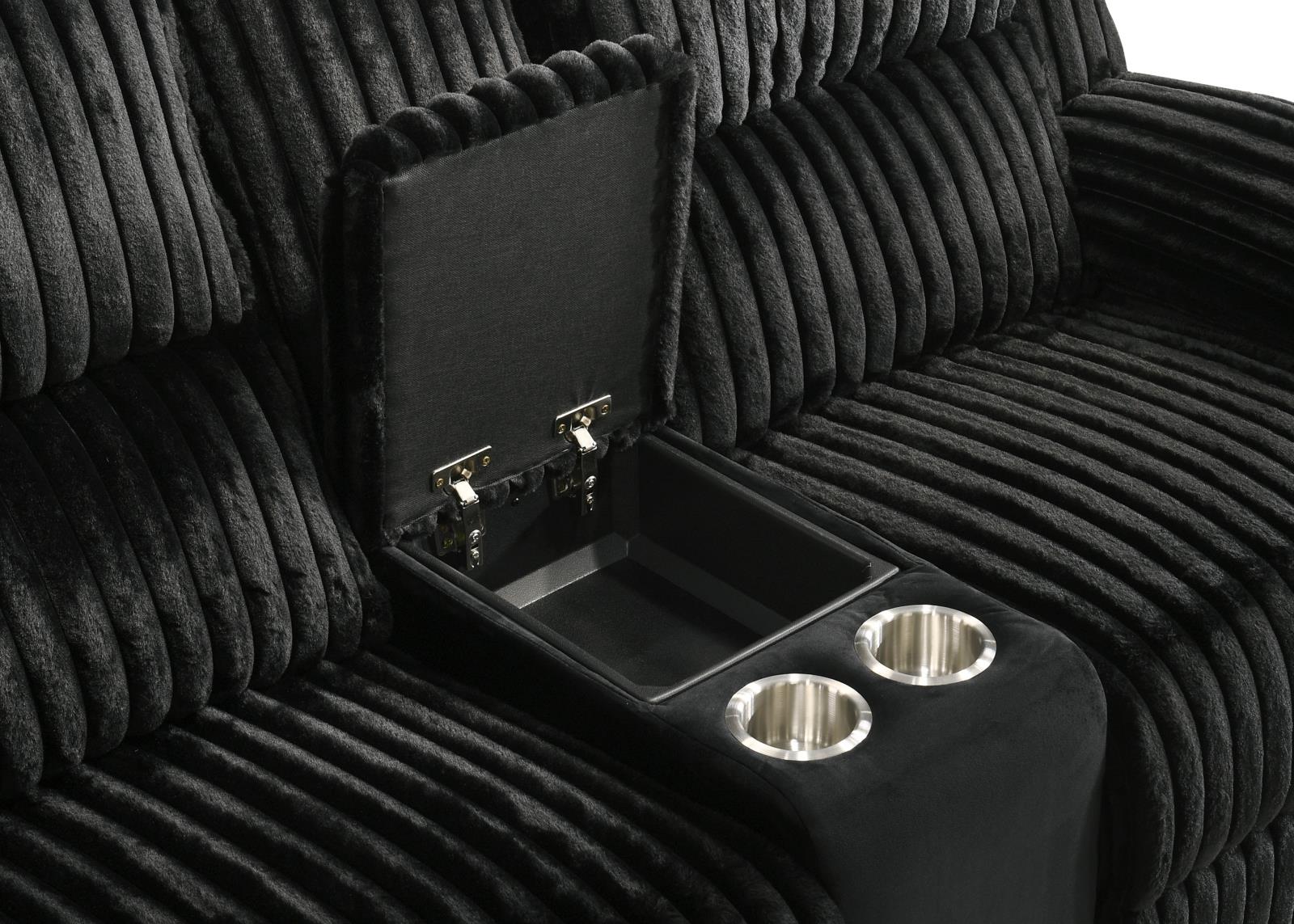 Felix Black Manual Reclining Sofa & Loveseat — view 7