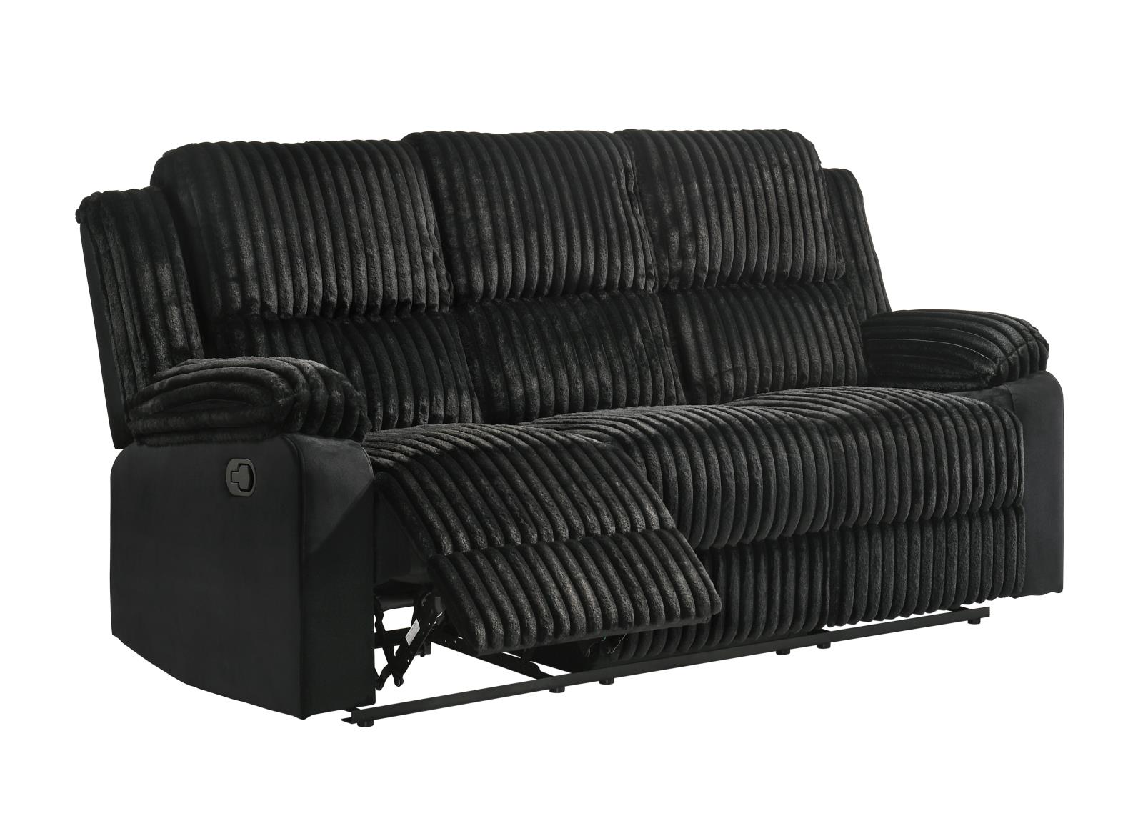 Felix Black Manual Reclining Sofa & Loveseat — view 4