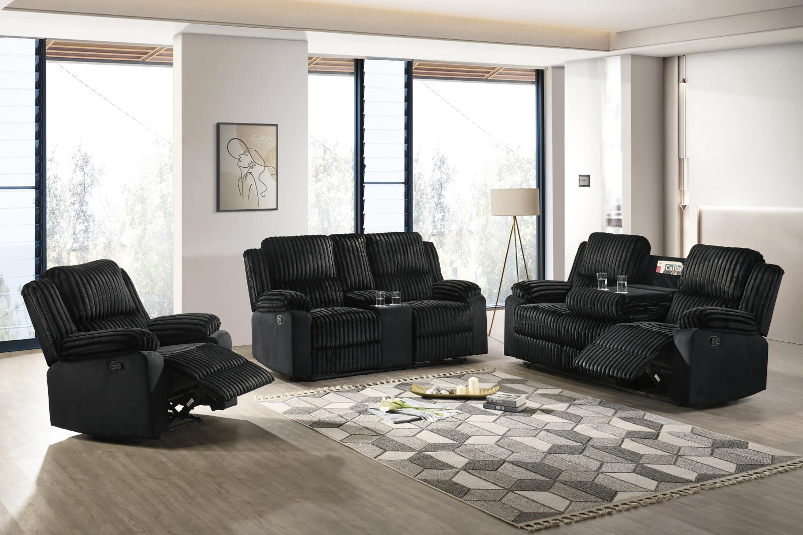 Felix Black Manual Recliner — view 2