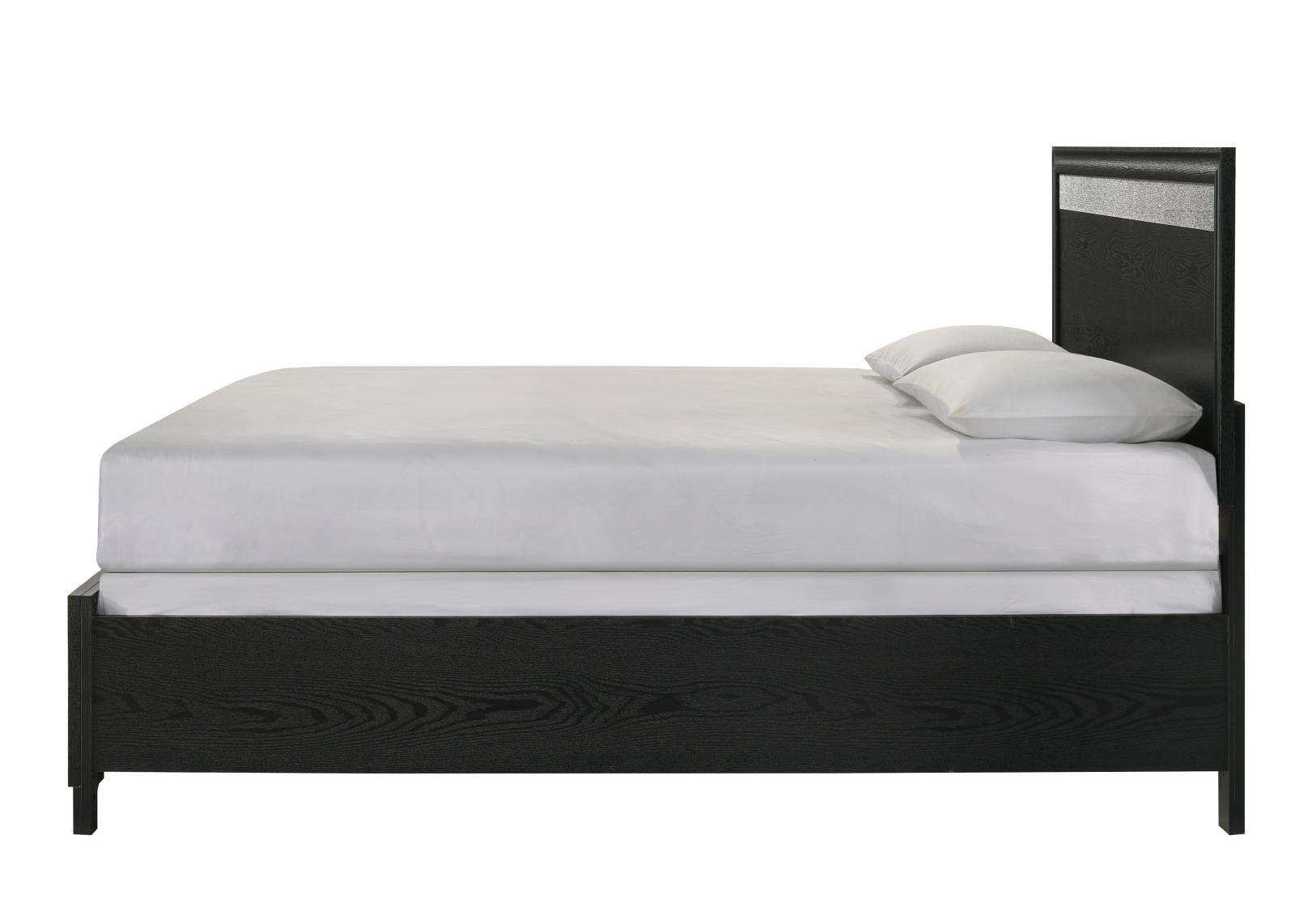 Stellan Black Storage Queen Bed with Silver Accent — view 2
