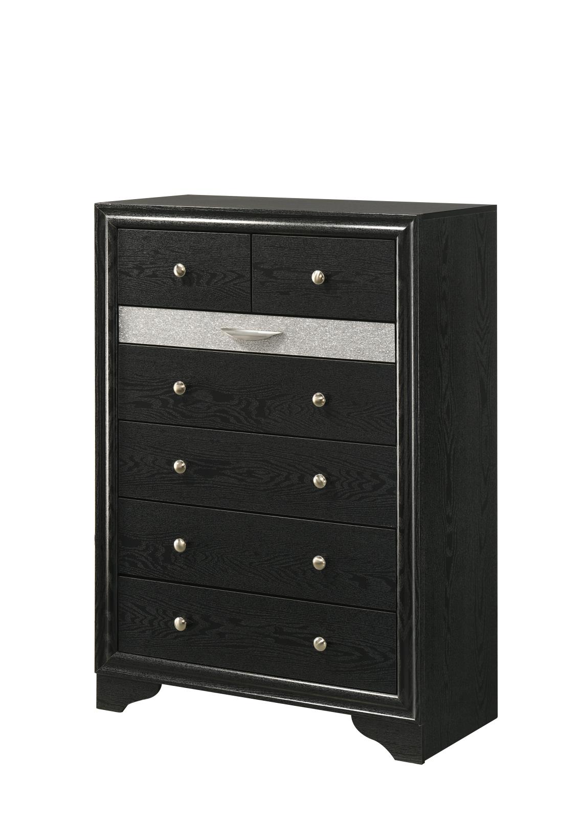 Stellan Black King Bed, Dresser, Mirror, Chest & Nightstand — view 4