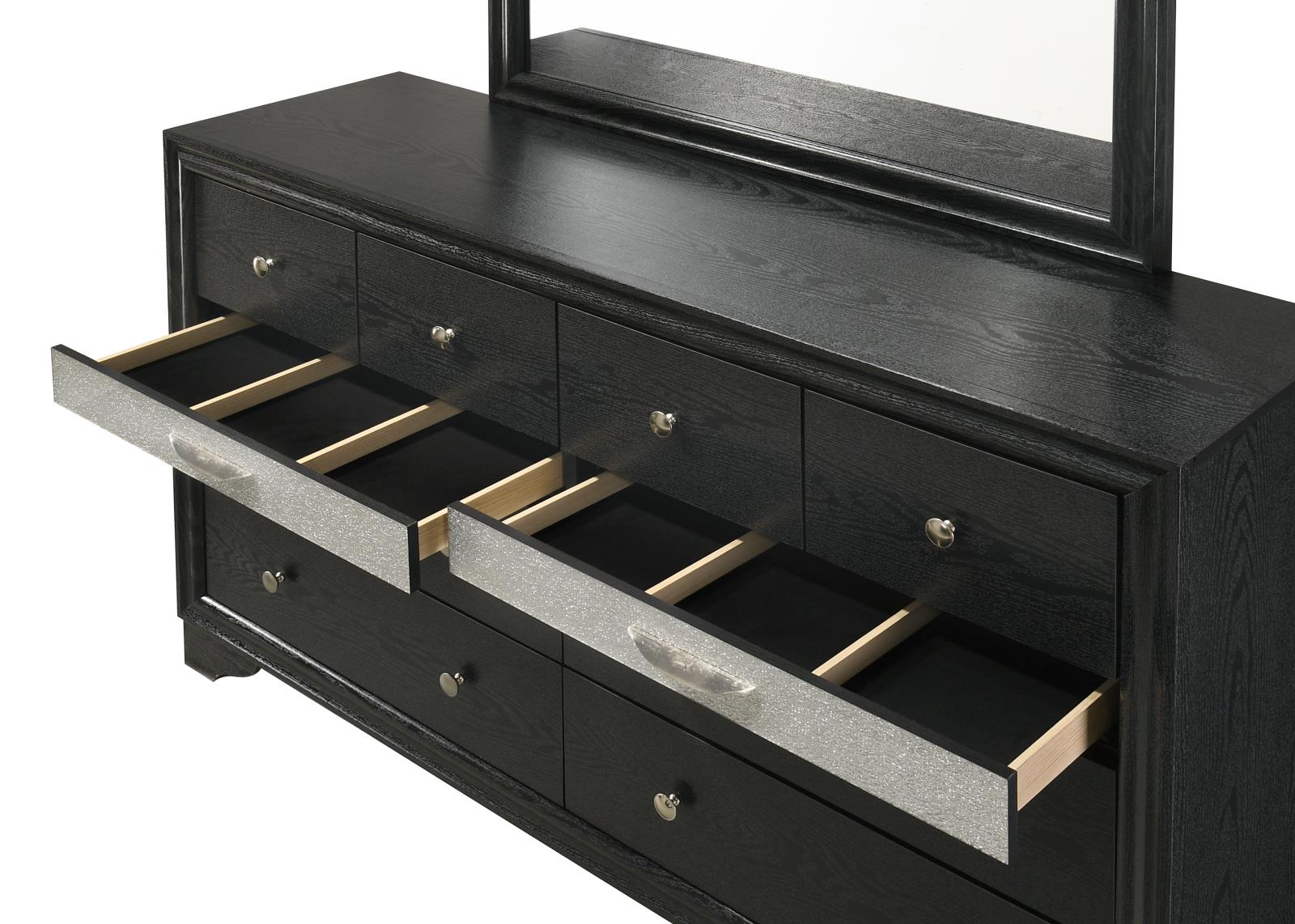 Stellan Black 8-Drawer Dresser with Silver Accent — view 3
