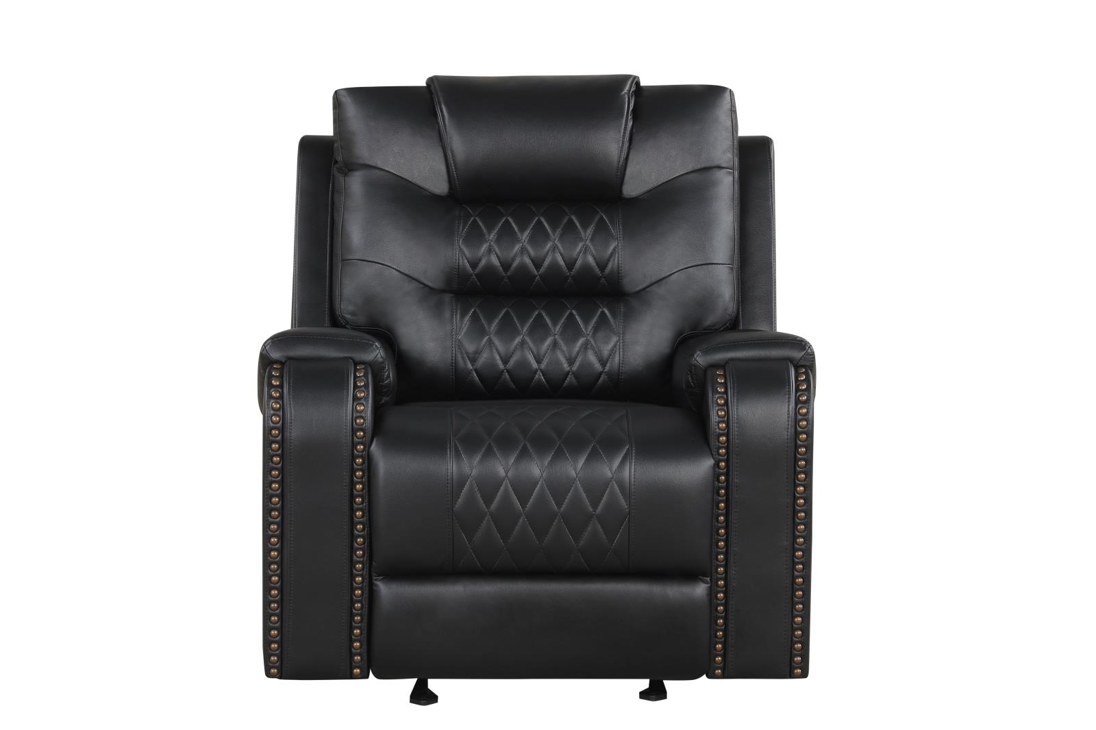 Ohio Black & Black Manual Rocker Recliner
