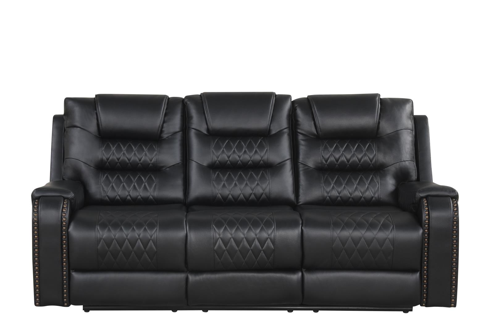 Ohio Gray & Ice Manual Recliner Sofa with Drop-Down Table