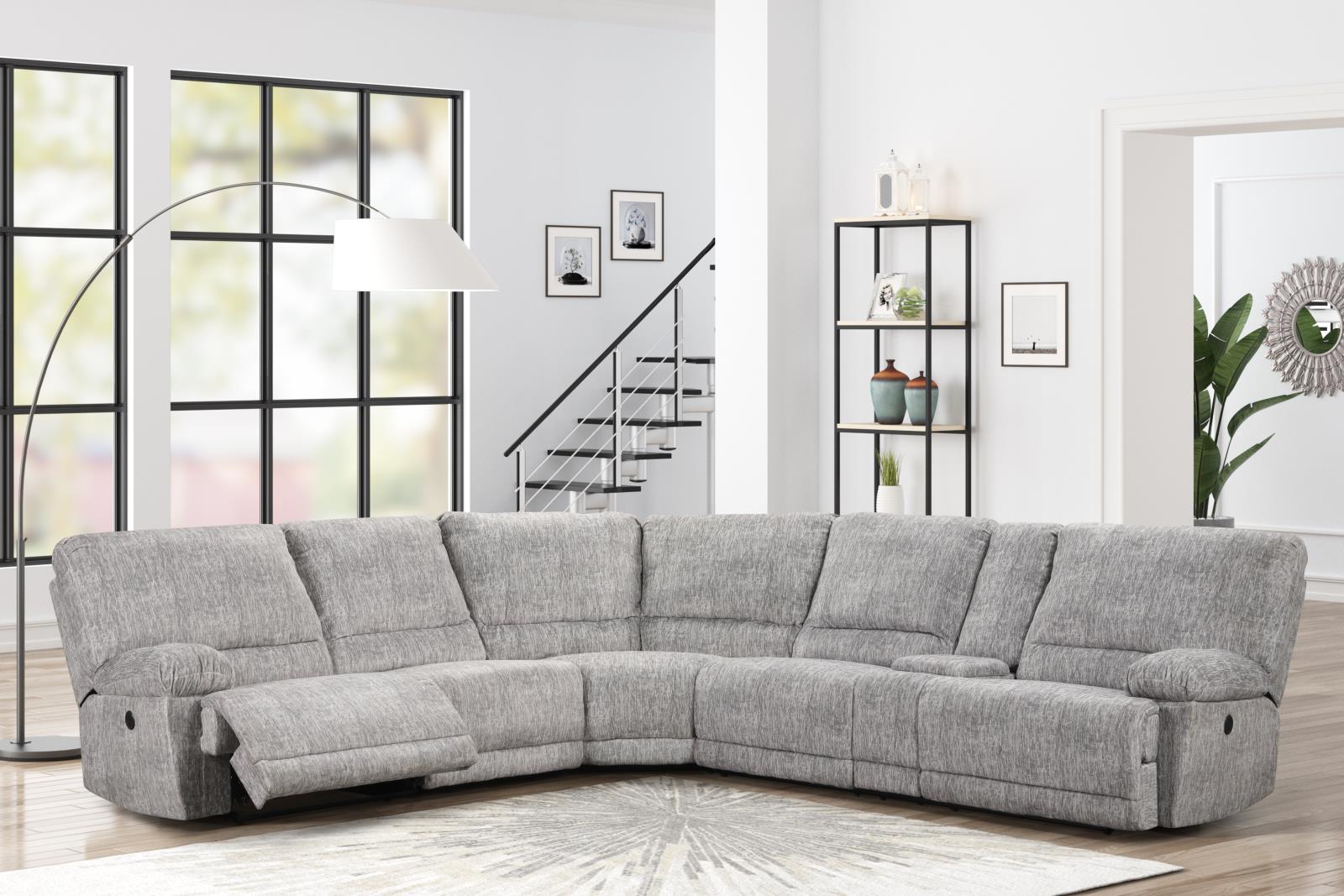 Shatha Gray 3-Piece Power Sectional with Storage Console — view 2