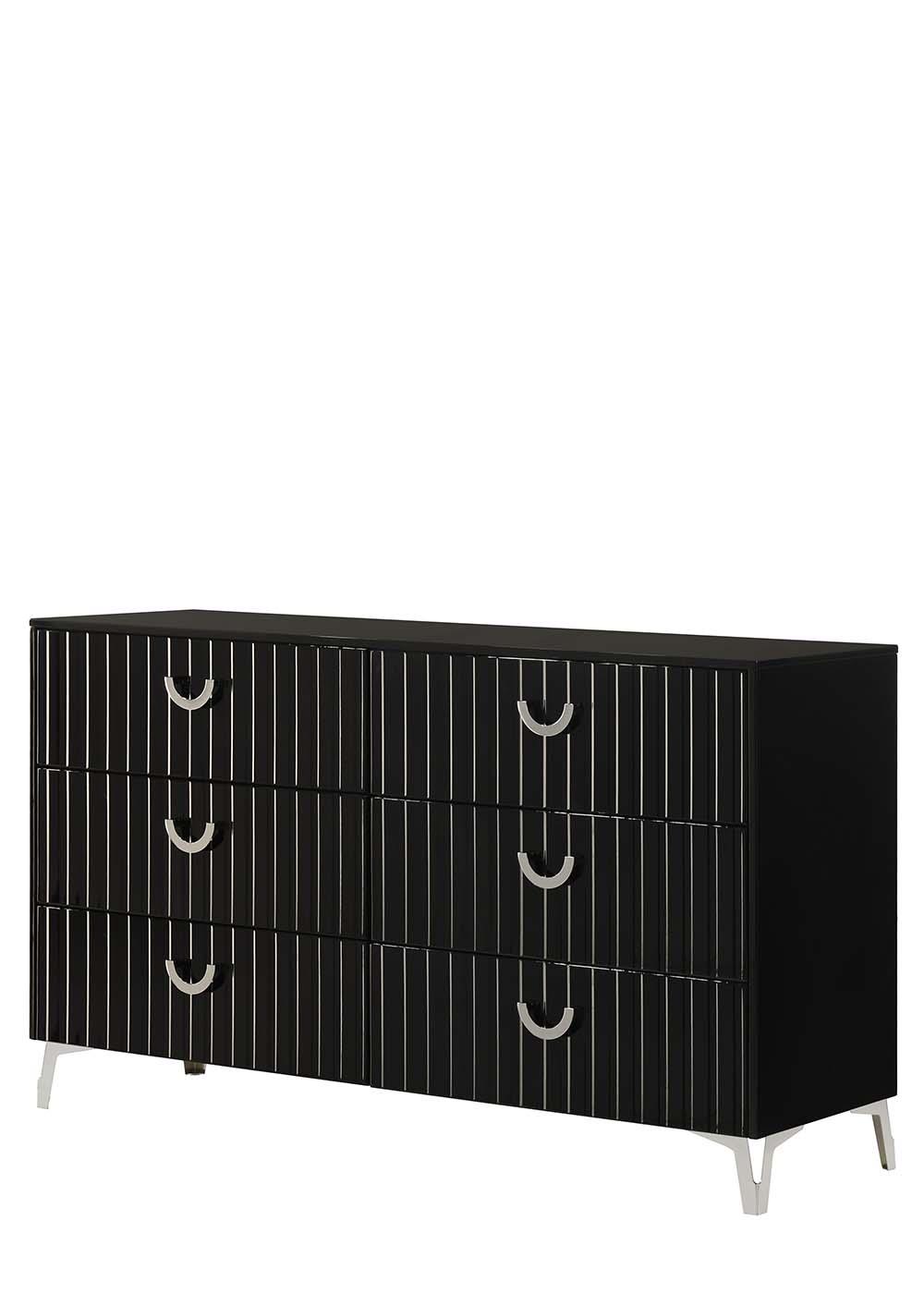 Zane Black King Bed, Dresser, Mirror, Chest & Nightstand — view 3