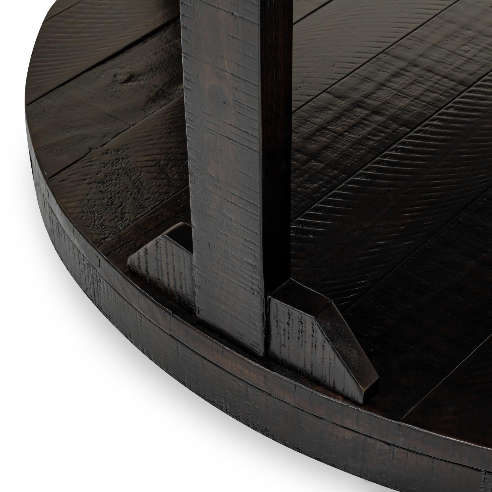 Celia Rustic Round Coffee Table with Storage Shelf — view 5