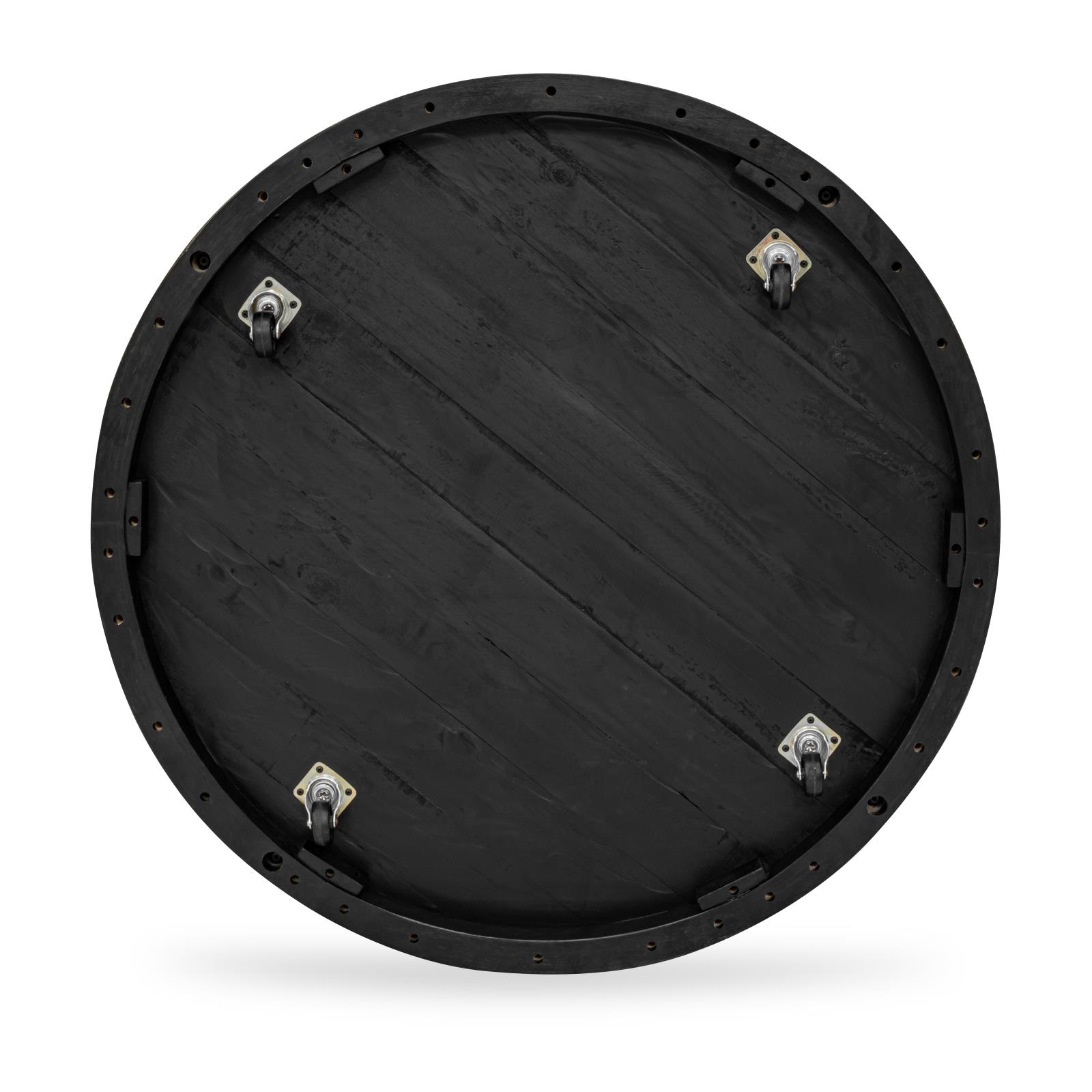 Celia Rustic Round Coffee Table with Storage Shelf — view 6