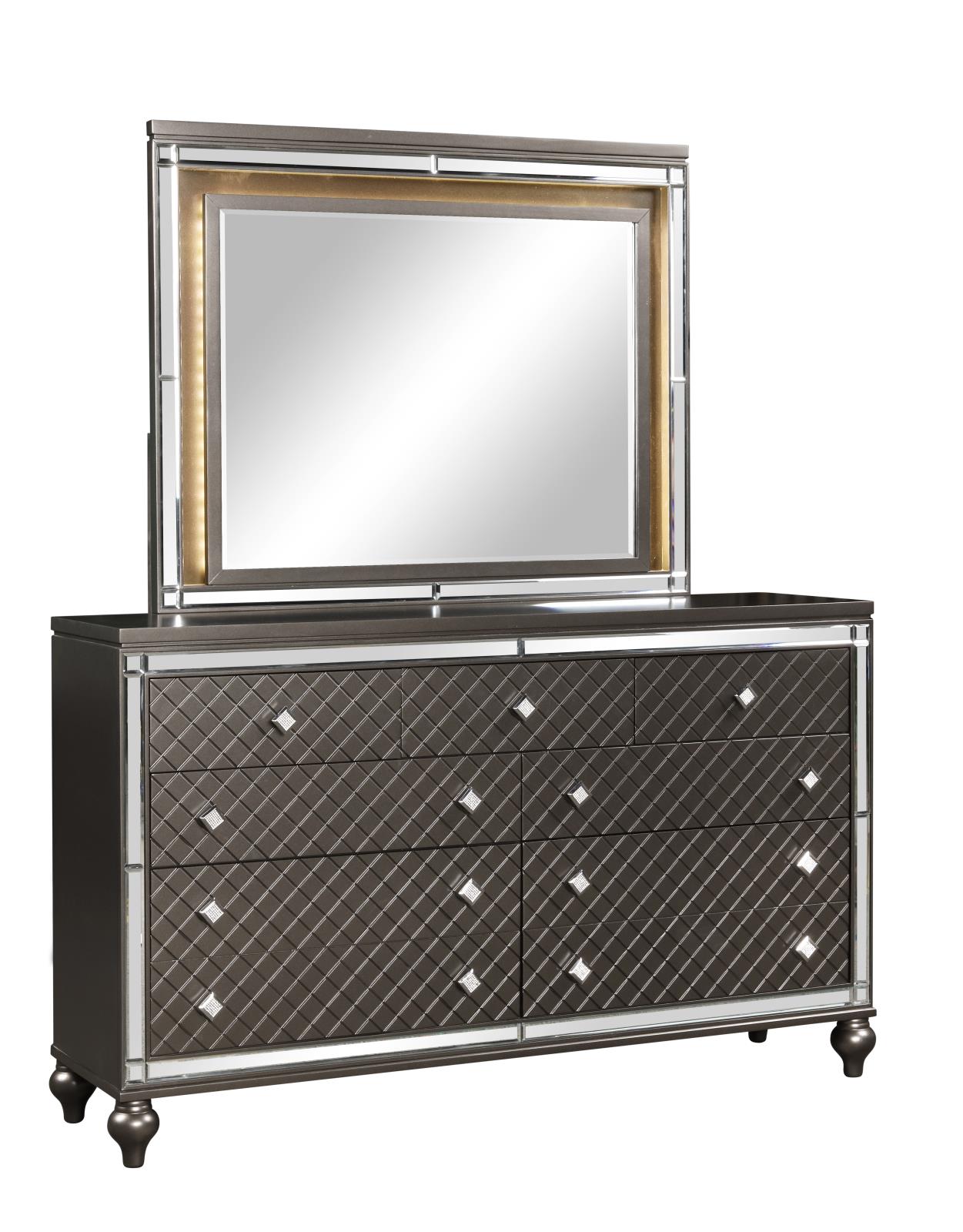 Malibu Charcoal Dresser & Mirror — view 2