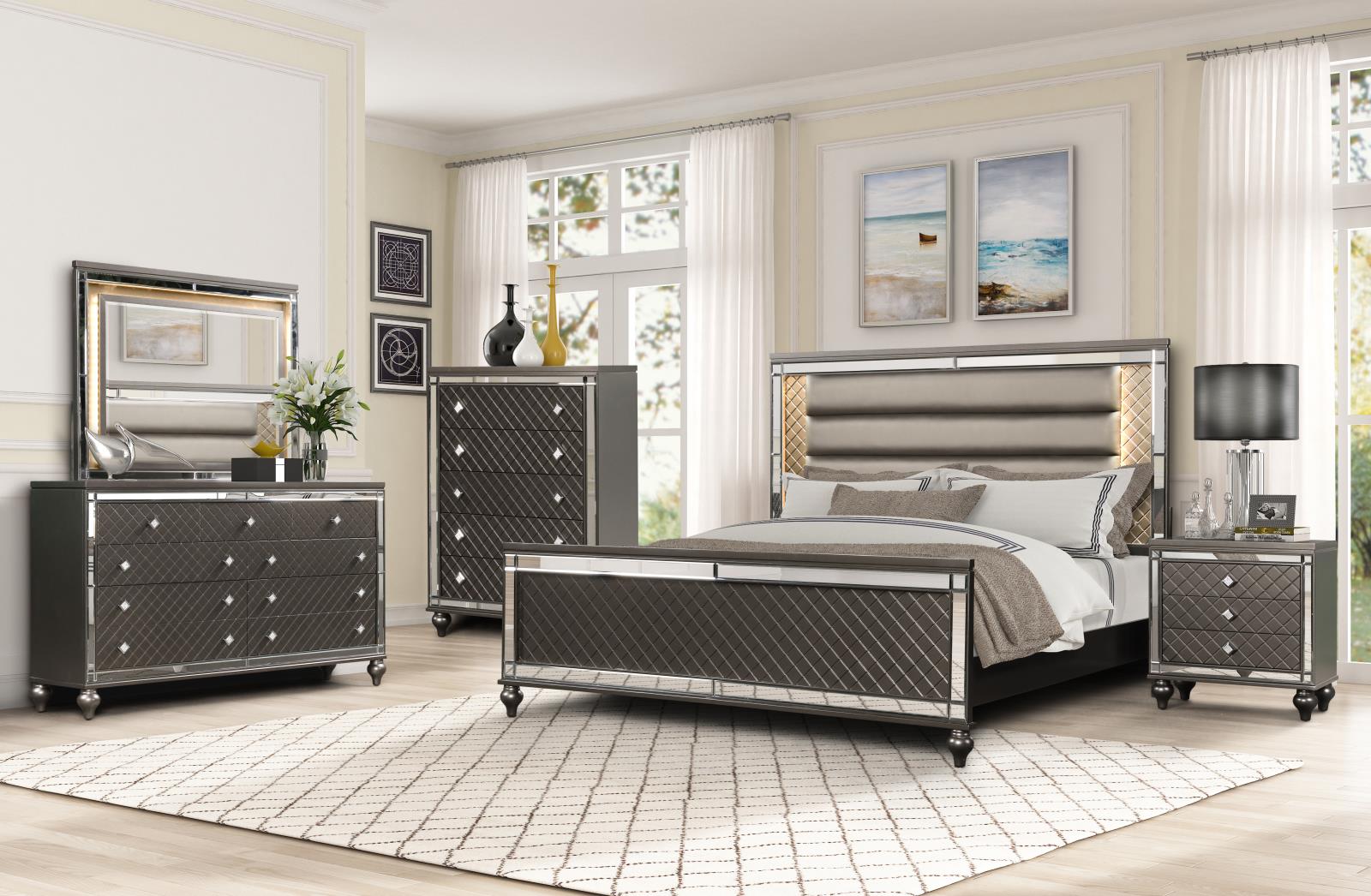 Malibu Charcoal Storage Queen Bed