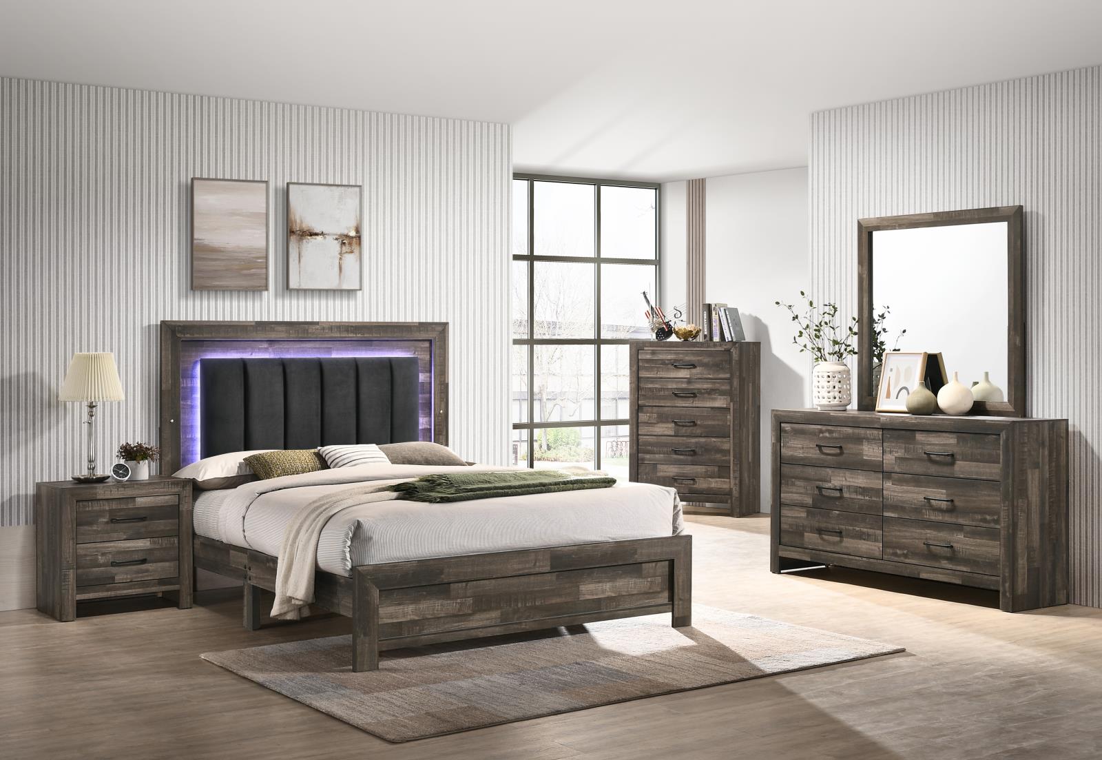 Derby Brown Dresser, Mirror & Nightstand