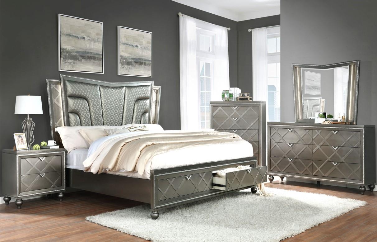 Wallace Charcoal Vanity & Stool
