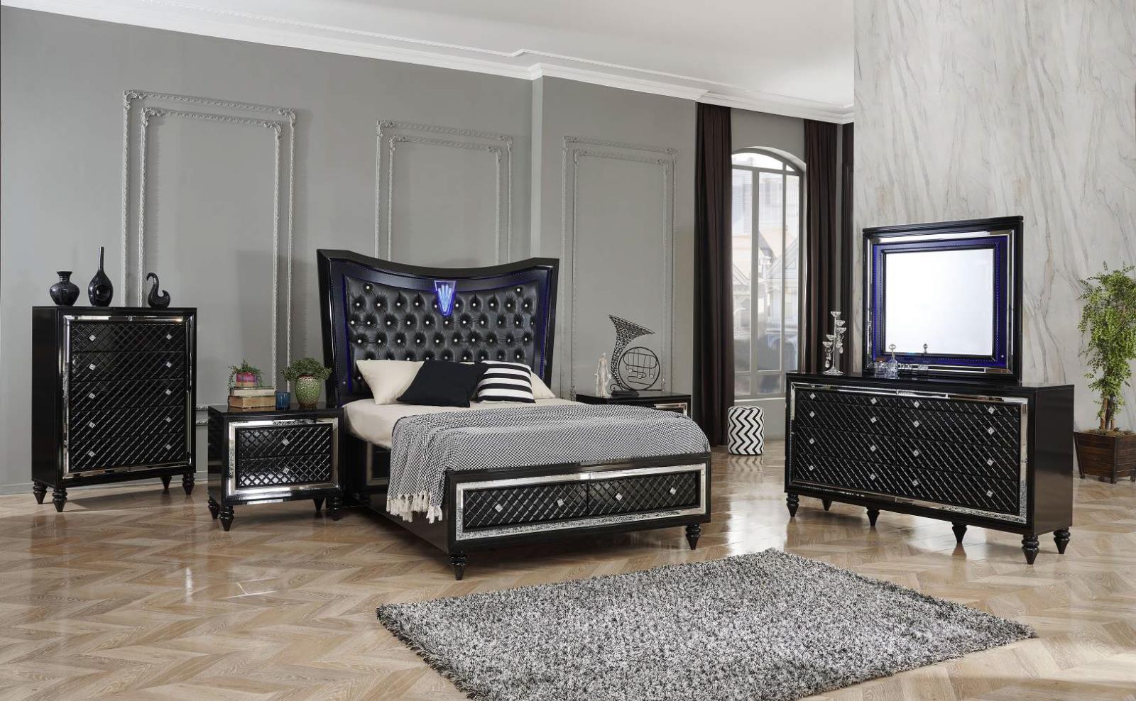 Ontario Black 2-Drawer Nightstand