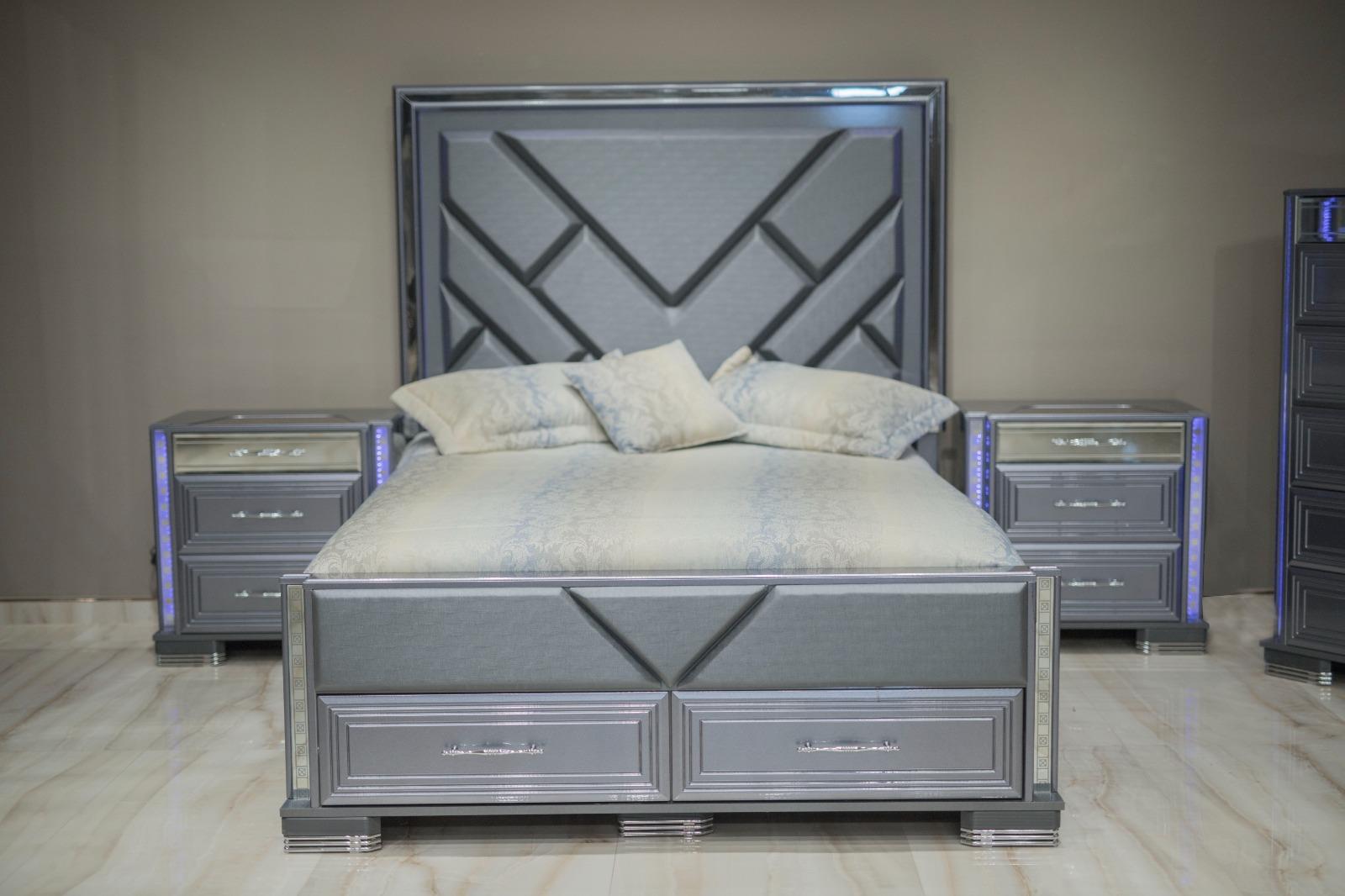 Mooresville Dark Gray King Bed, Dresser, Mirror, Chest & Nightstand