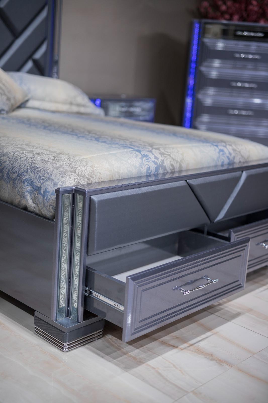 Mooresville Dark Gray King Bed, Dresser, Mirror, Chest & Nightstand — view 5