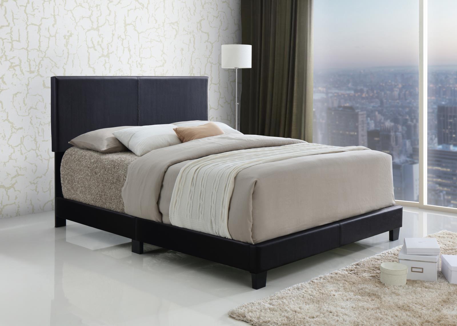 Wade Black Upholstered Queen Bed