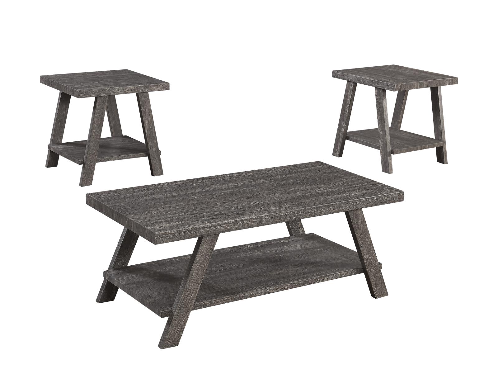 Solace 3-Piece Gray Coffee Table Set — view 2