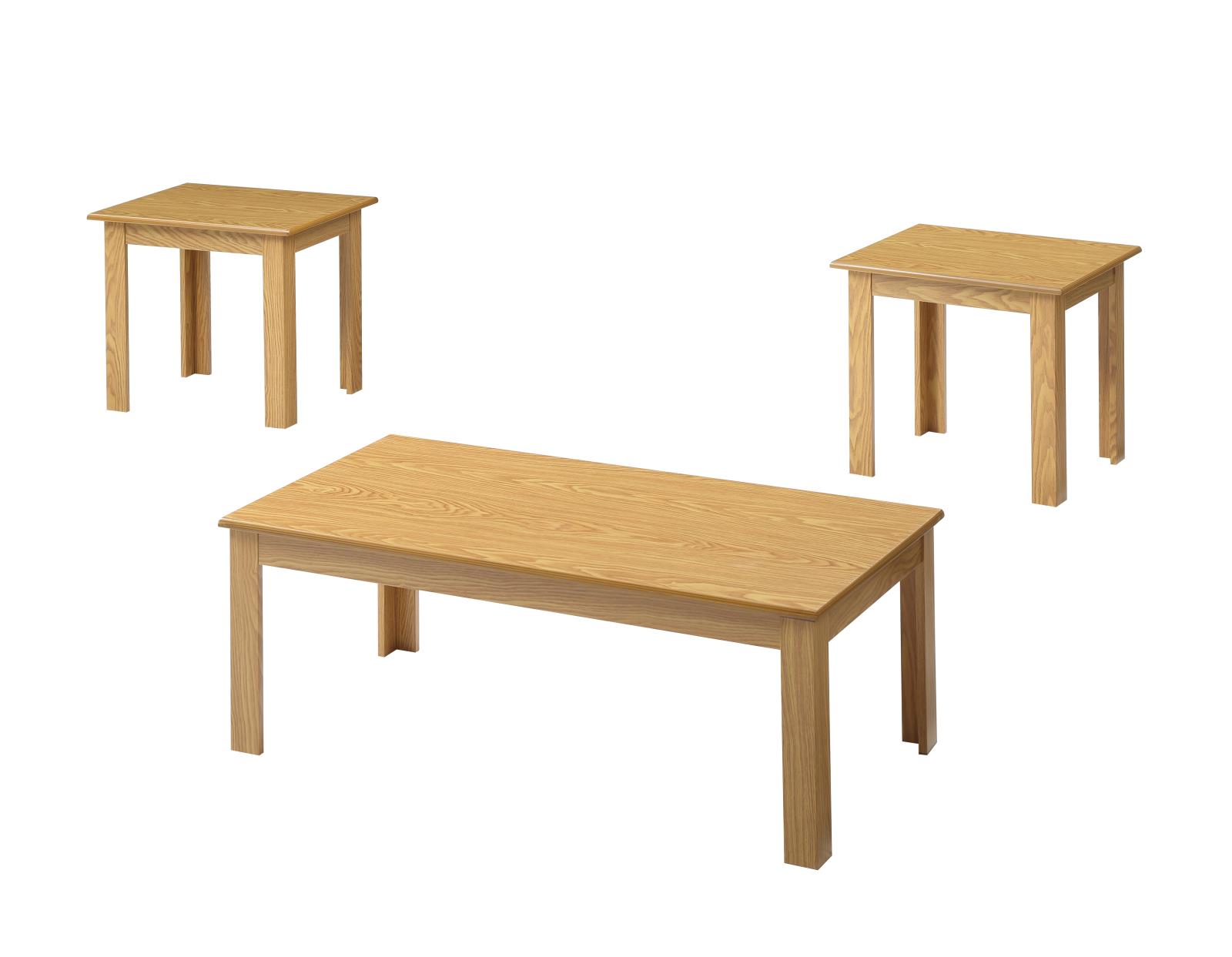 Luna 3-Piece Oak Coffee Table Set — view 2