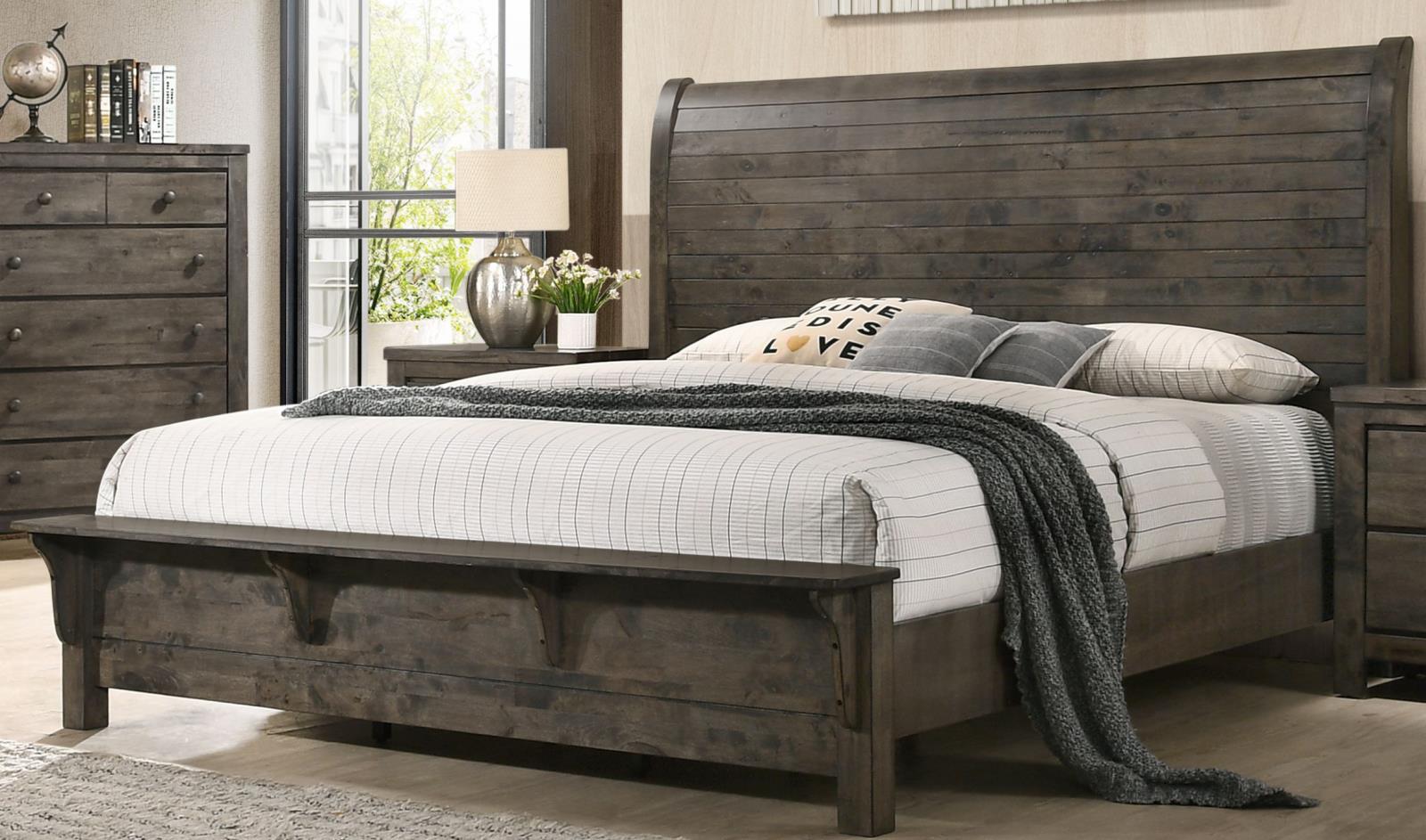 Hayward Gray King Bed, Dresser, Mirror, Chest & Nightstand — view 2