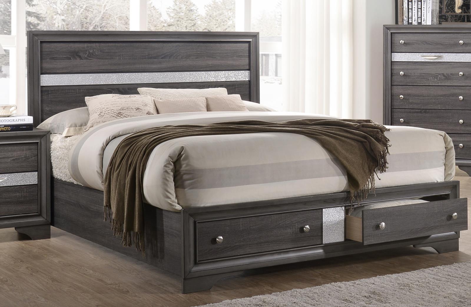 Berea Gray Storage King Bed, Dresser, Mirror & Nightstand — view 9
