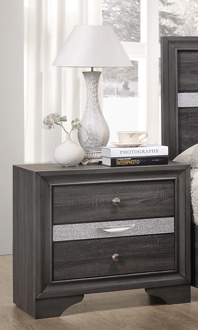Berea Gray 2-Drawer Nightstand — view 2