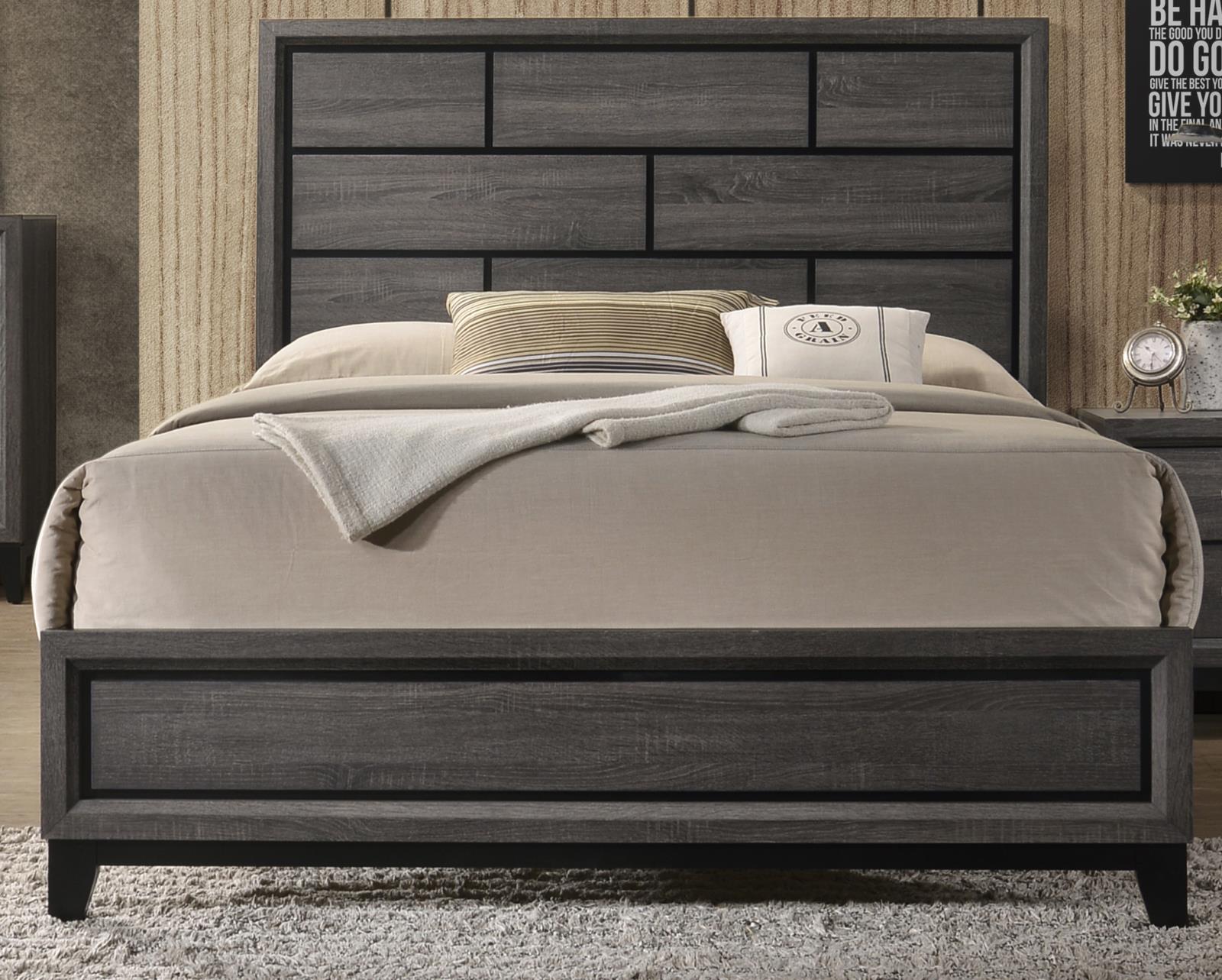 Oak Bluff Gray Panel King Bed — view 2